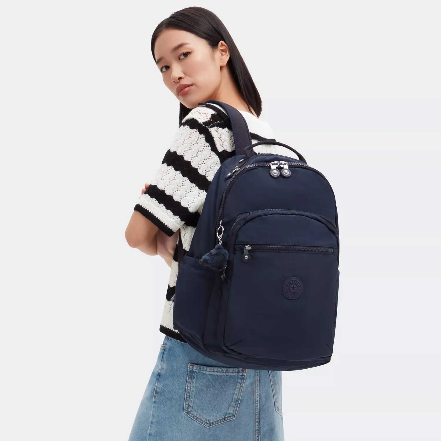 Kipling Seoul rugzak groot Blue Bleu 2 15 inch laptopvak
