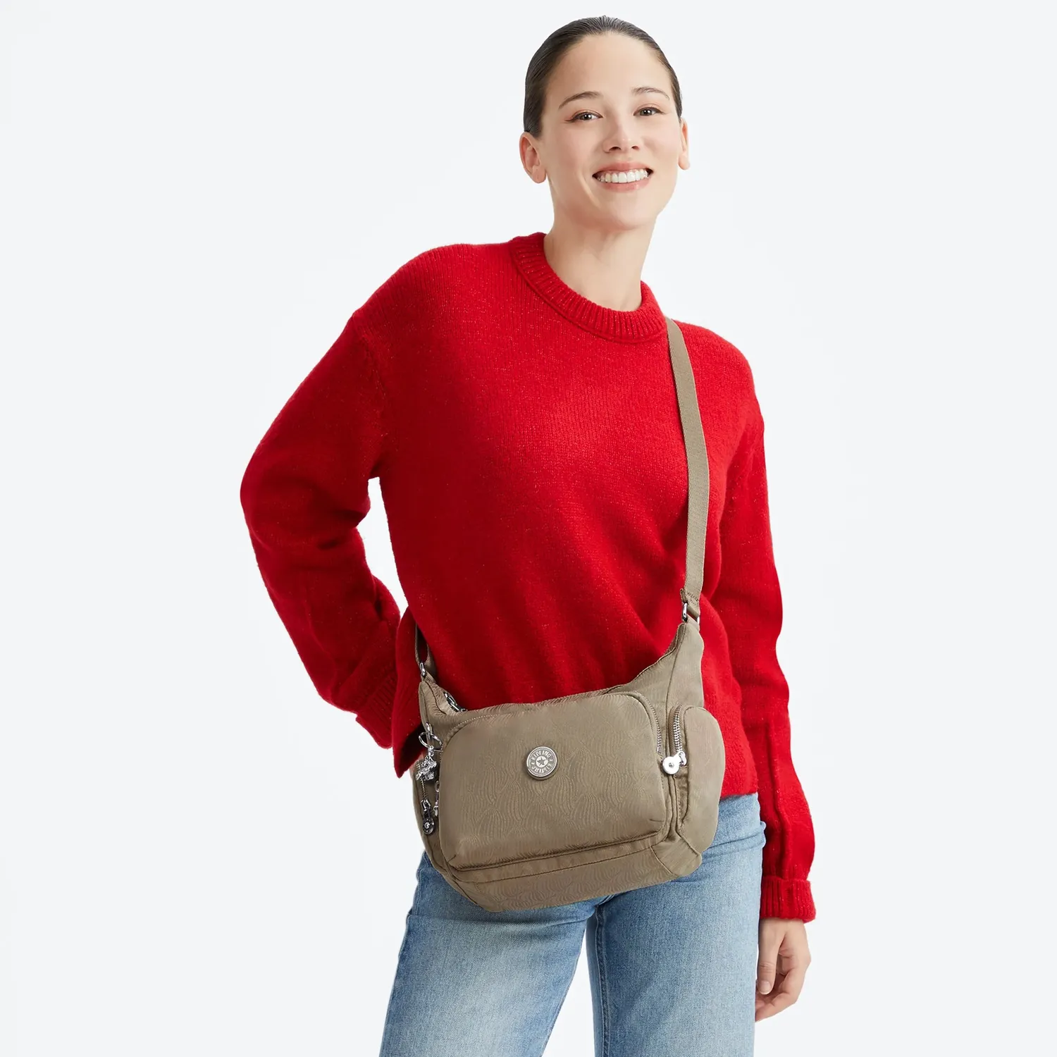 Kipling Gabb S crossbodytas Medium Diamond Wave Jacquard trekkoord