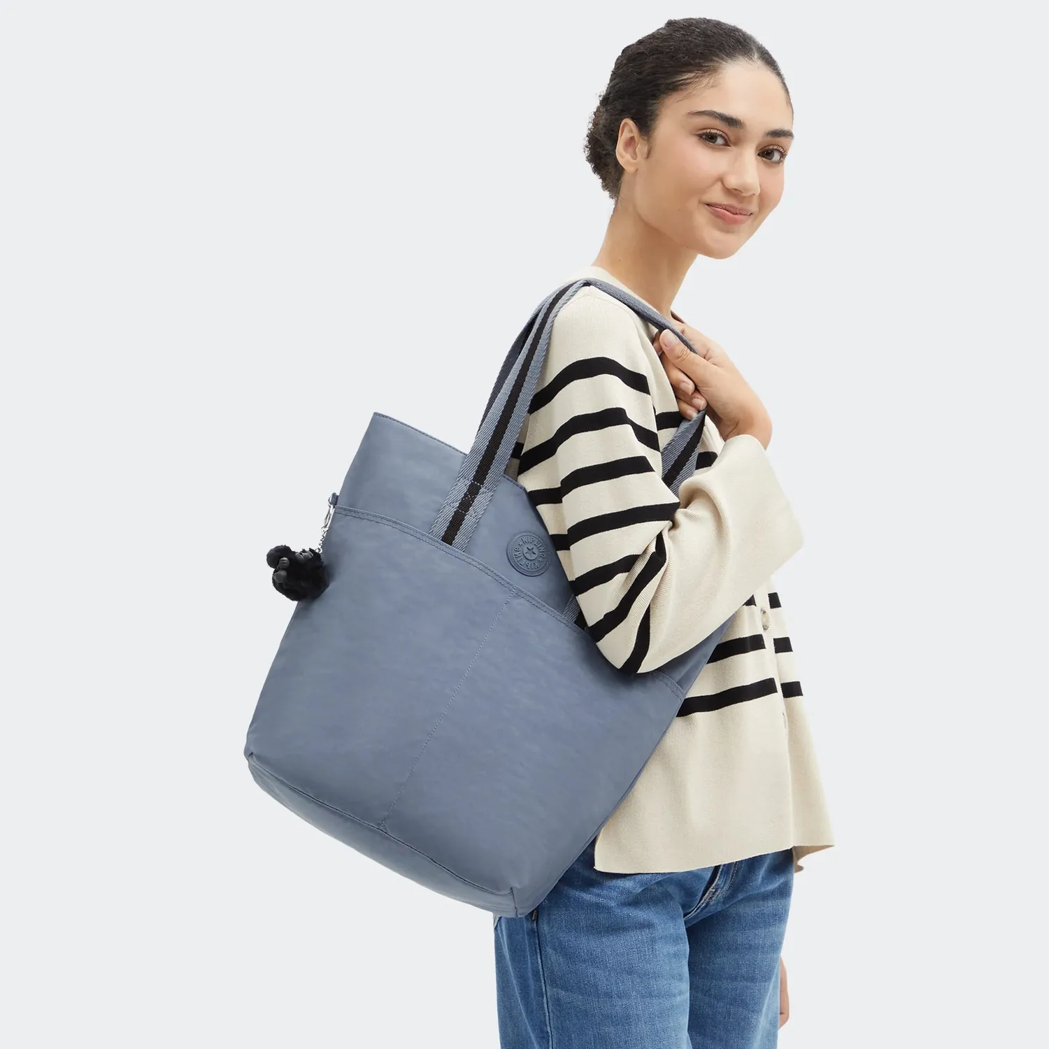 Kipling Hanifa handtas groot Blue Stone laptopvak 15 inch