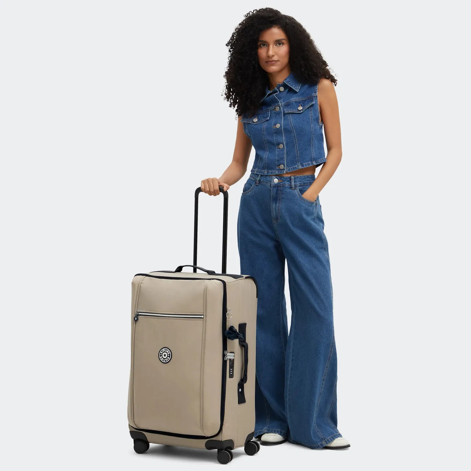 Kipling Jet M koffer Soft Taupe medium 4 wielen