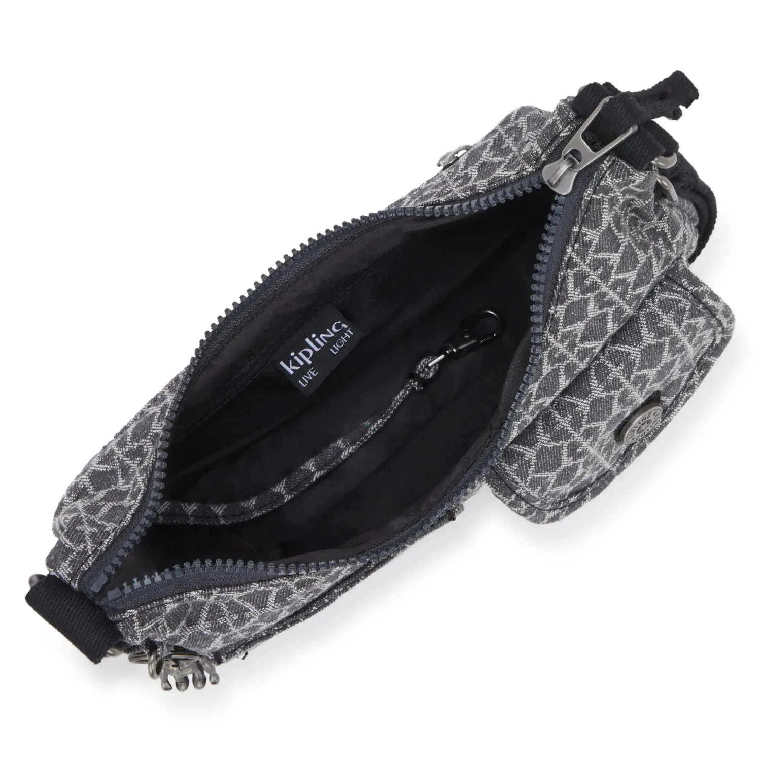 Kipling Kenda crossbodytas Grey Denim klein jacquard