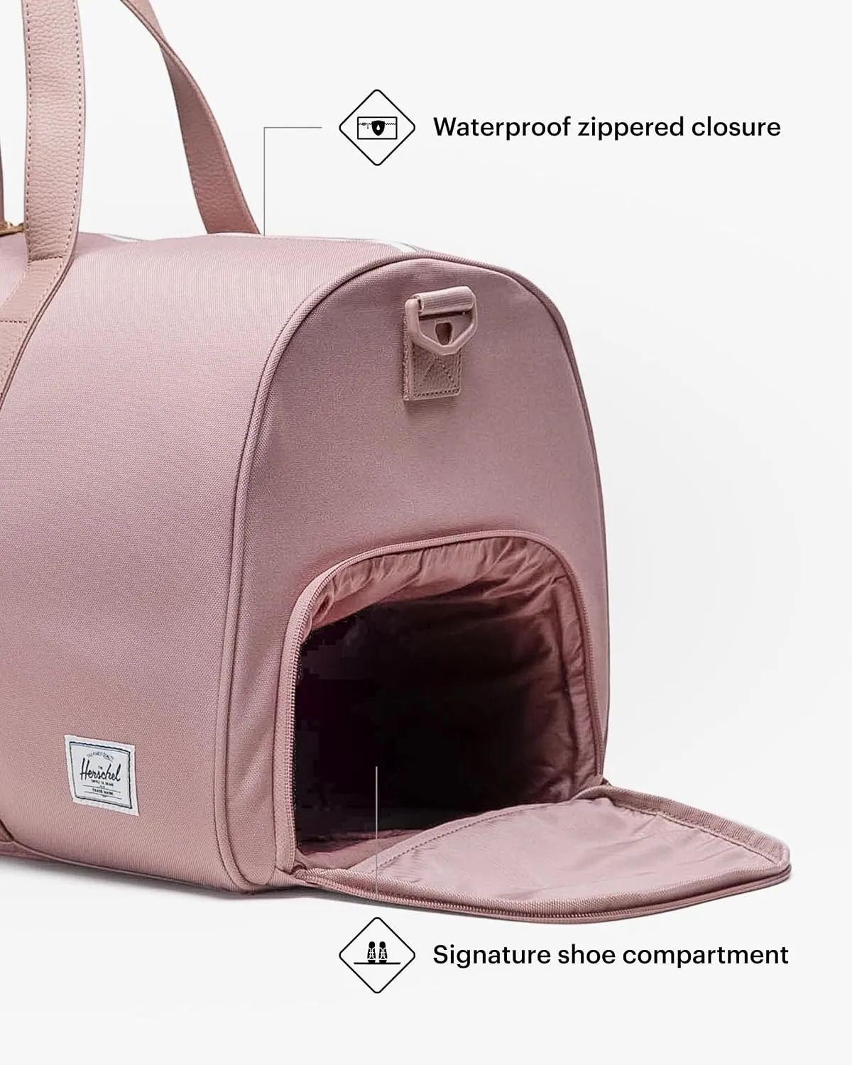 Herschel Novel reistas Ash Rose roze
