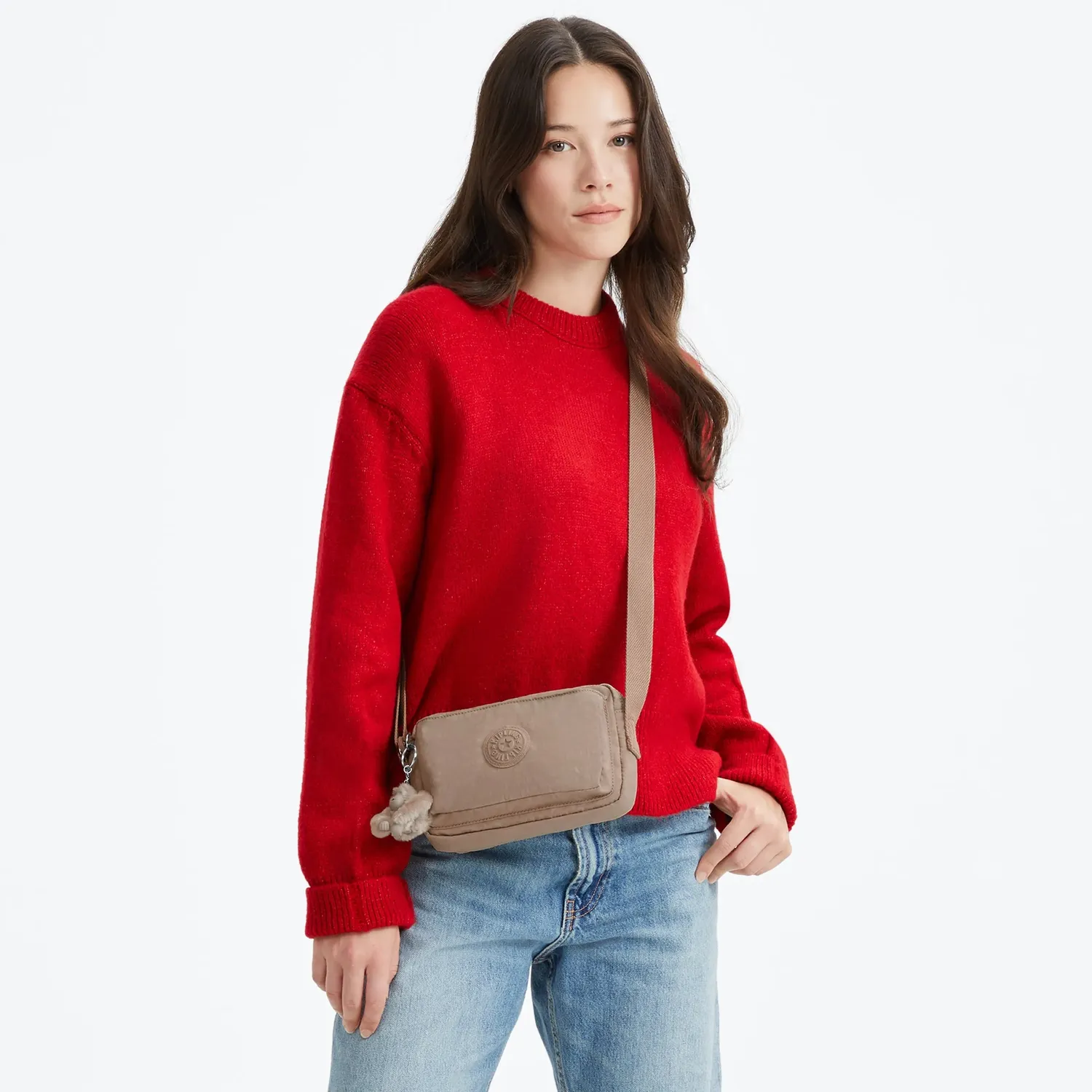 Kipling Abanu crossbodytas klein tan beige compact