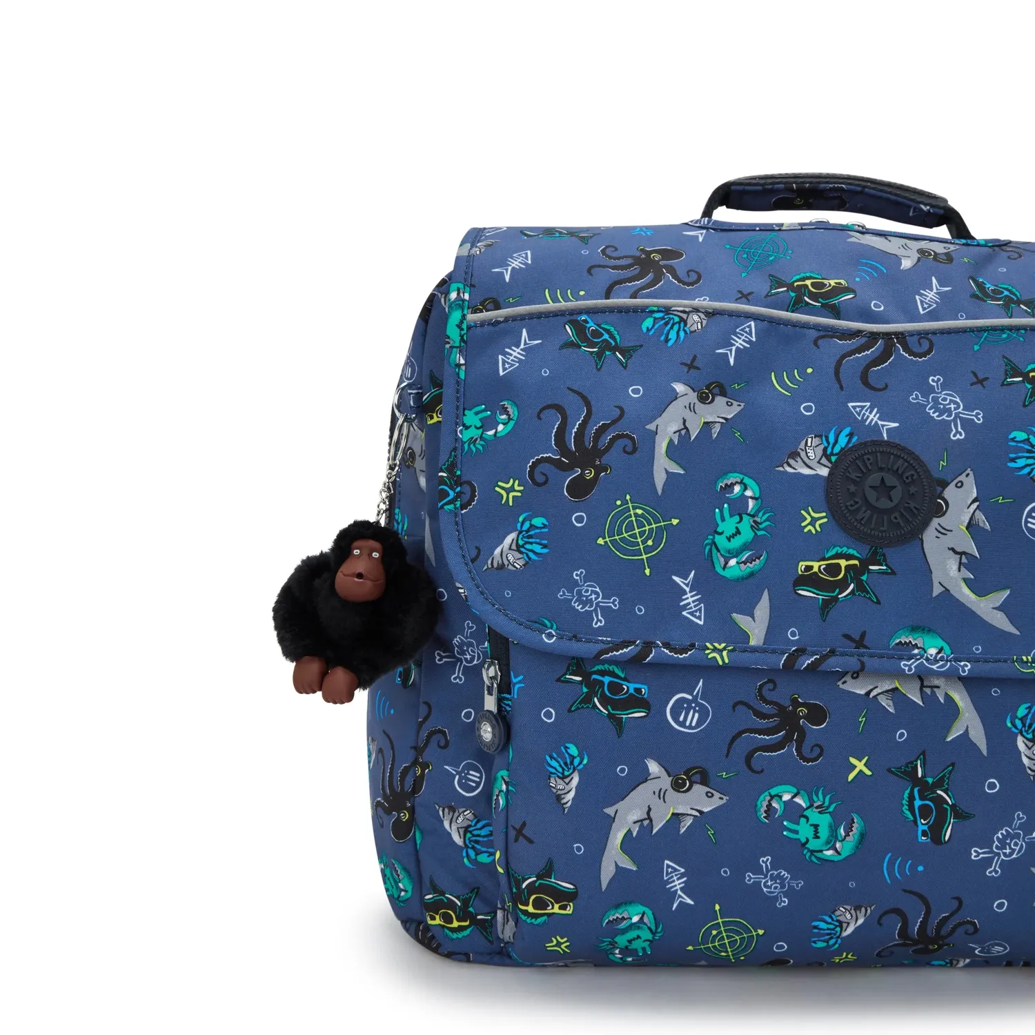 Kipling Codie L schooltas Undersea Party groot A4