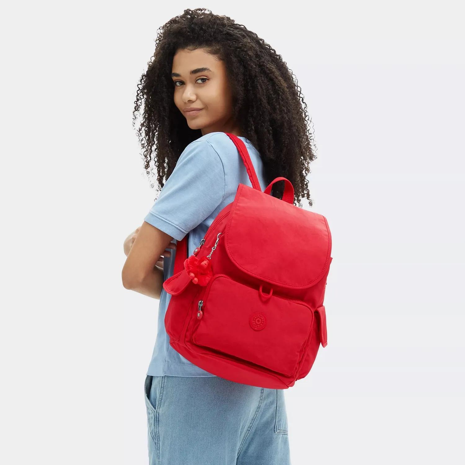 Kipling City Pack rugzak Red Rouge medium met veel vakken