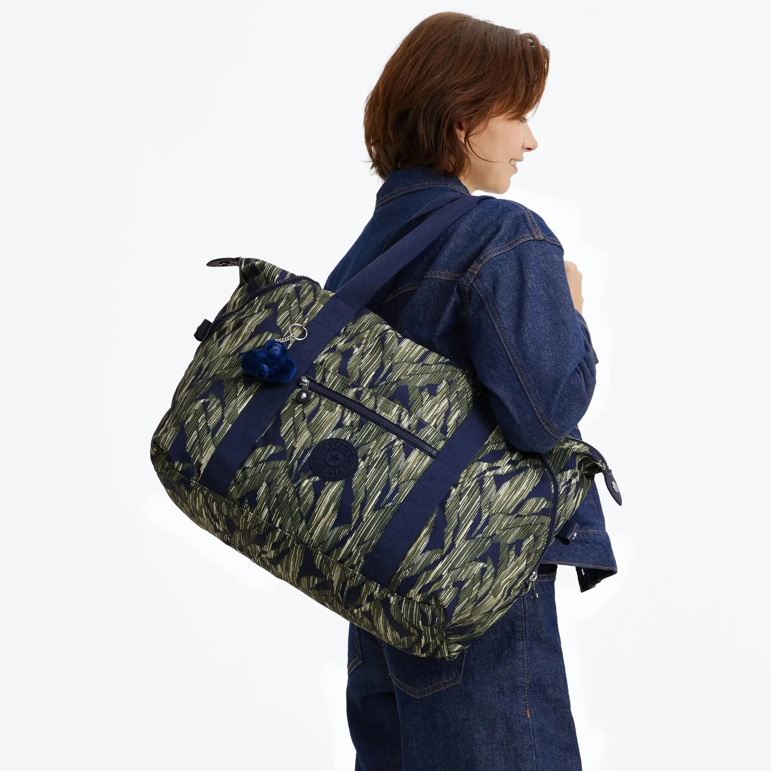 Kipling Art M draagtas Striped Grasses groot gestreept