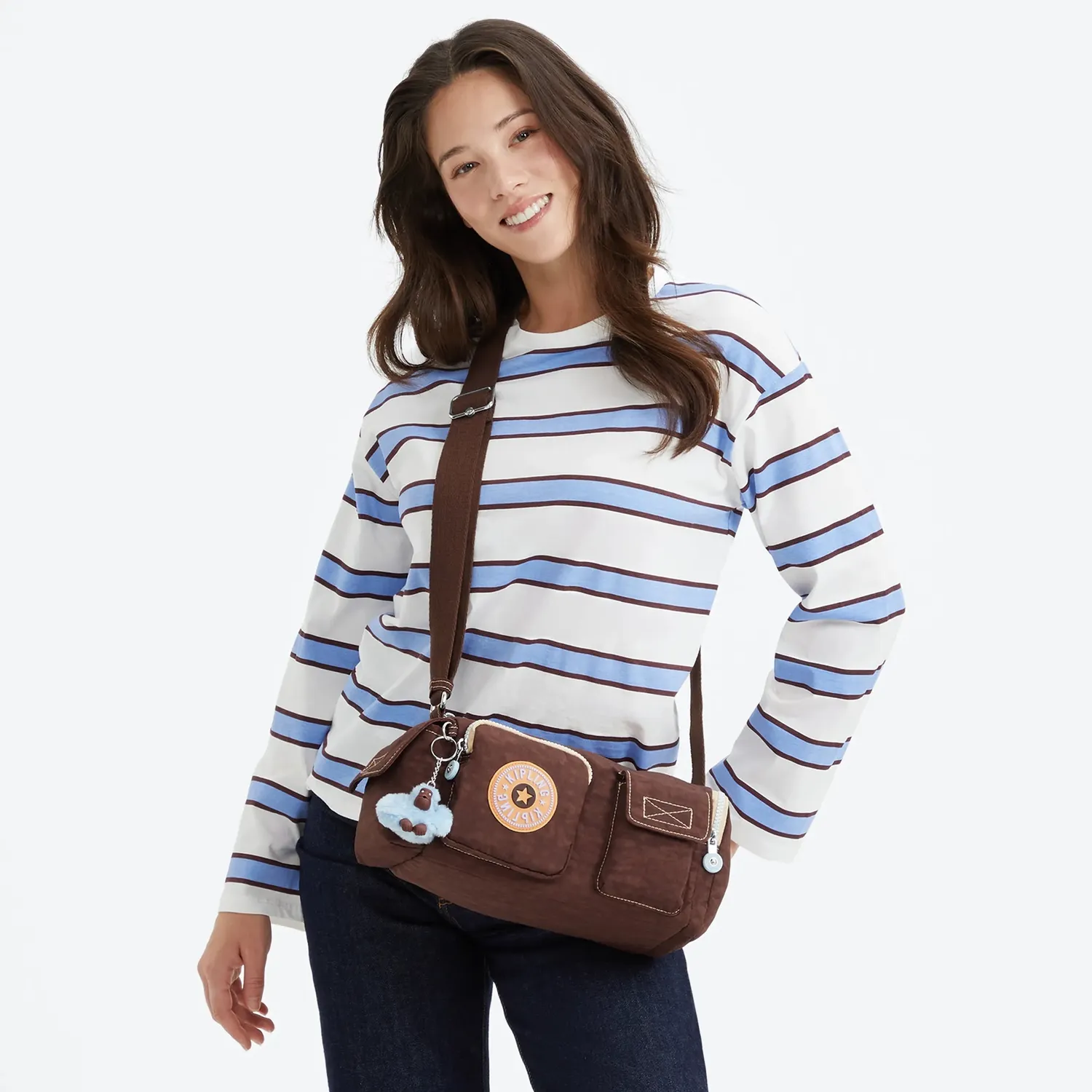 Kipling Sam Energy Medium tas Energy Brown verstelbaar
