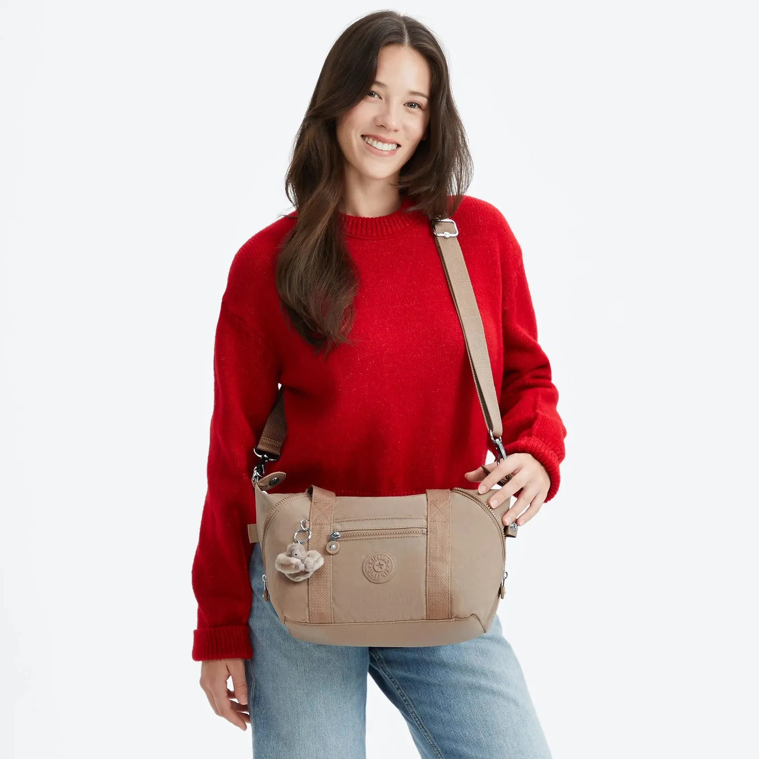 Kipling Art Mini schoudertas Tan Beige klein ruim