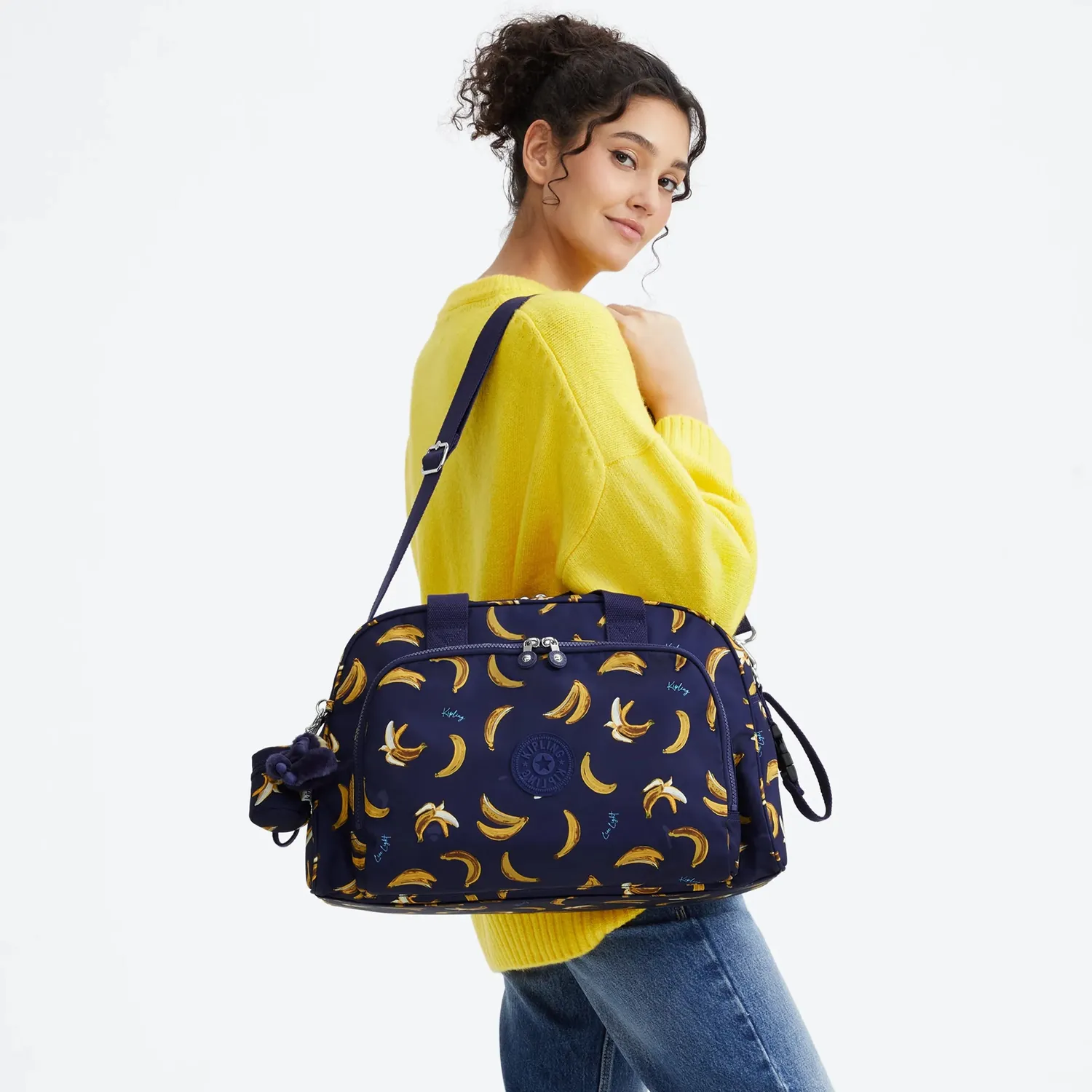 Kipling Camama luiertas Baby Banana Print groot met vakken