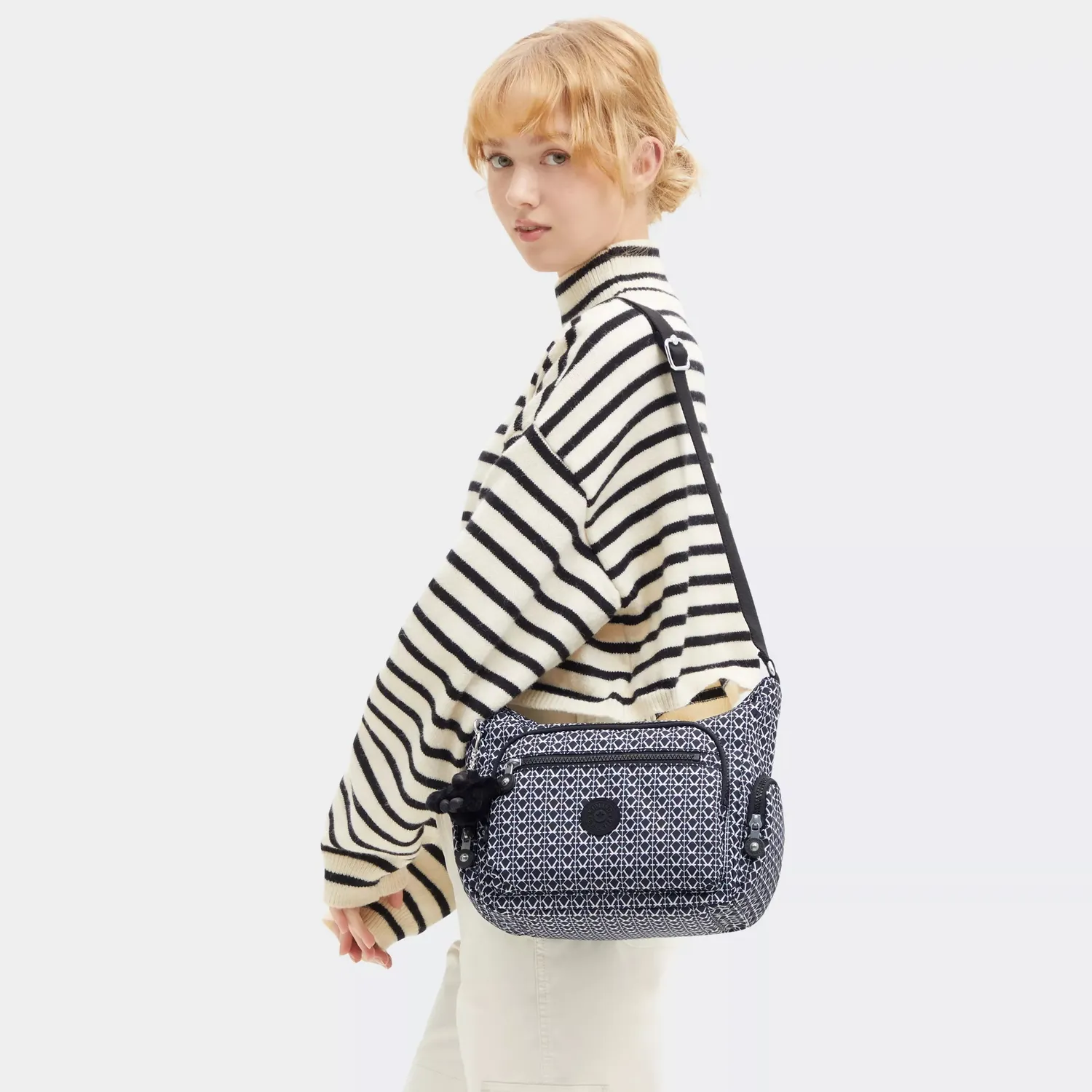 Kipling Gabbie S schoudertas Signature Print klein bedrukt