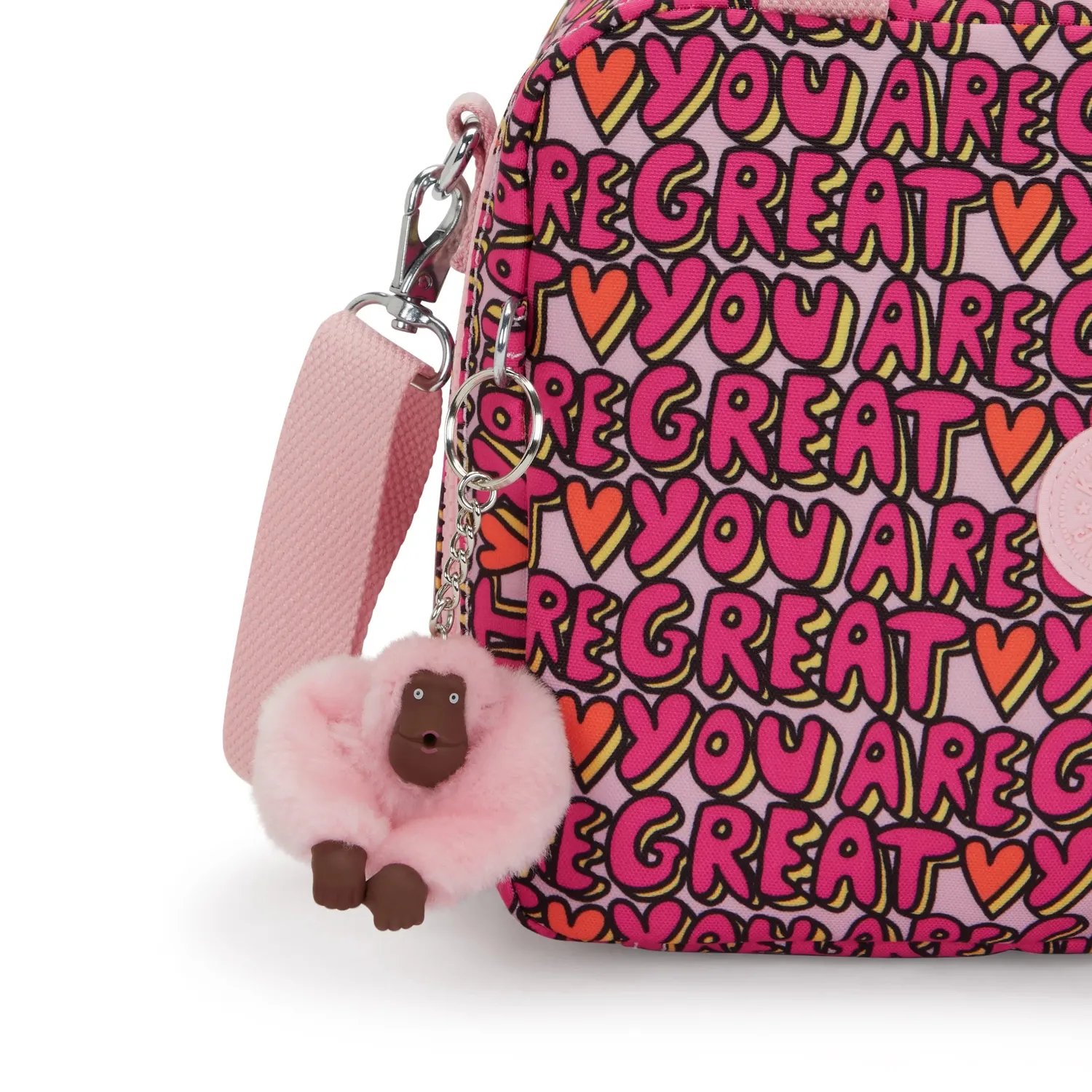 Kipling Miyo lunchtas U R Great Print geïsoleerd