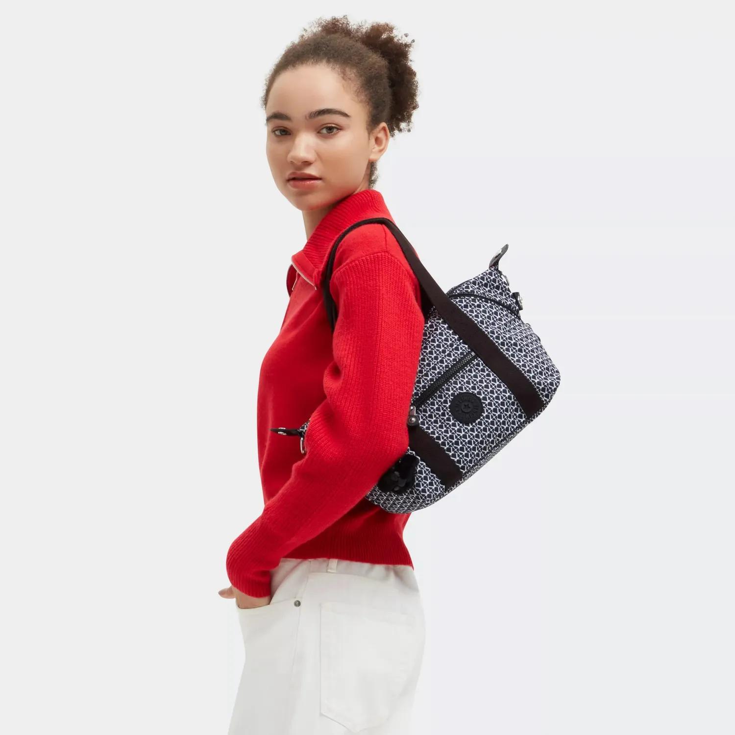 Kipling Art Mini schoudertas Signature Print Klein verstelbaar