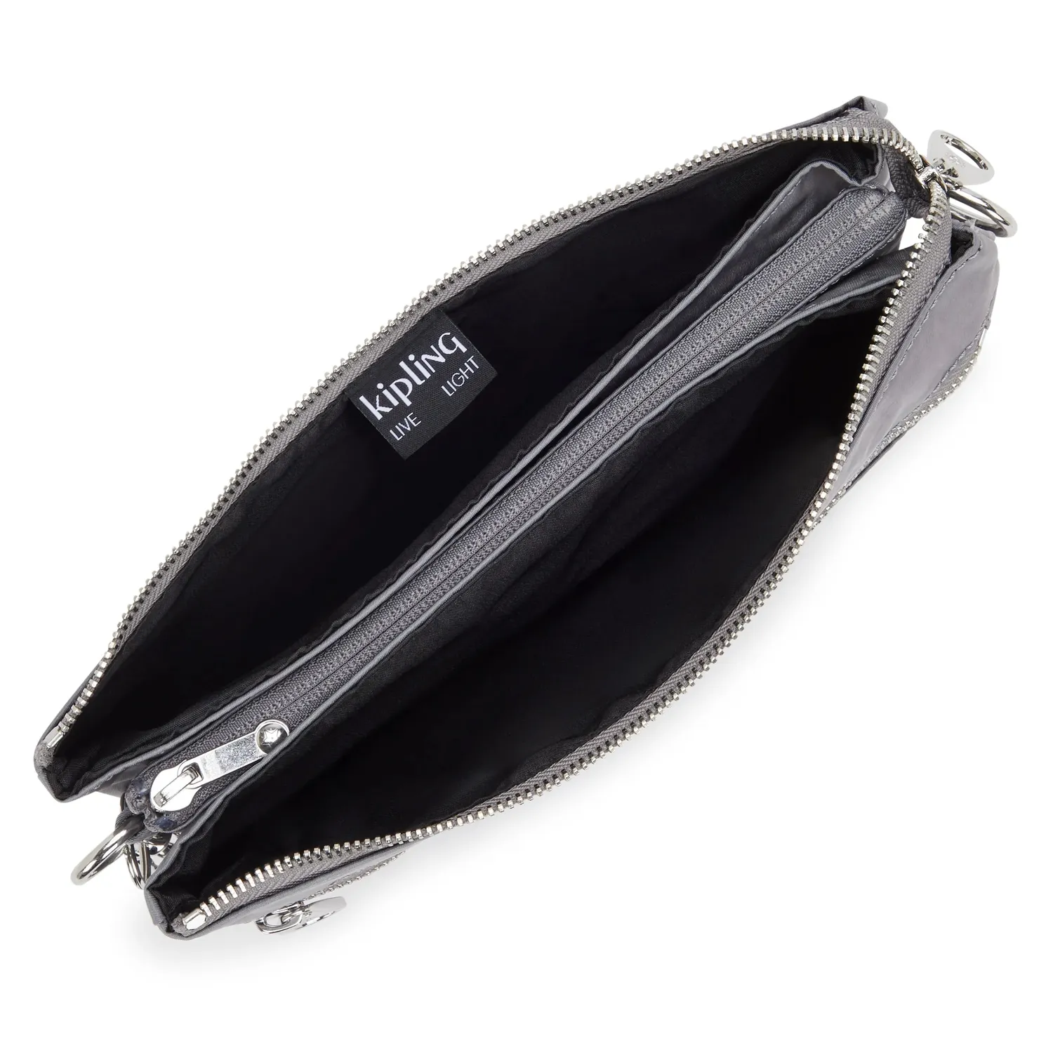 Kipling Riri L Zip schoudertas grey spice medium verstelbaar