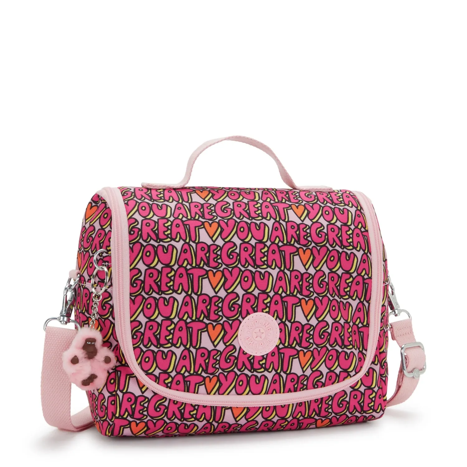 Kipling New Kichirou lunchtas Groot U R Great Print trolleybevestiging