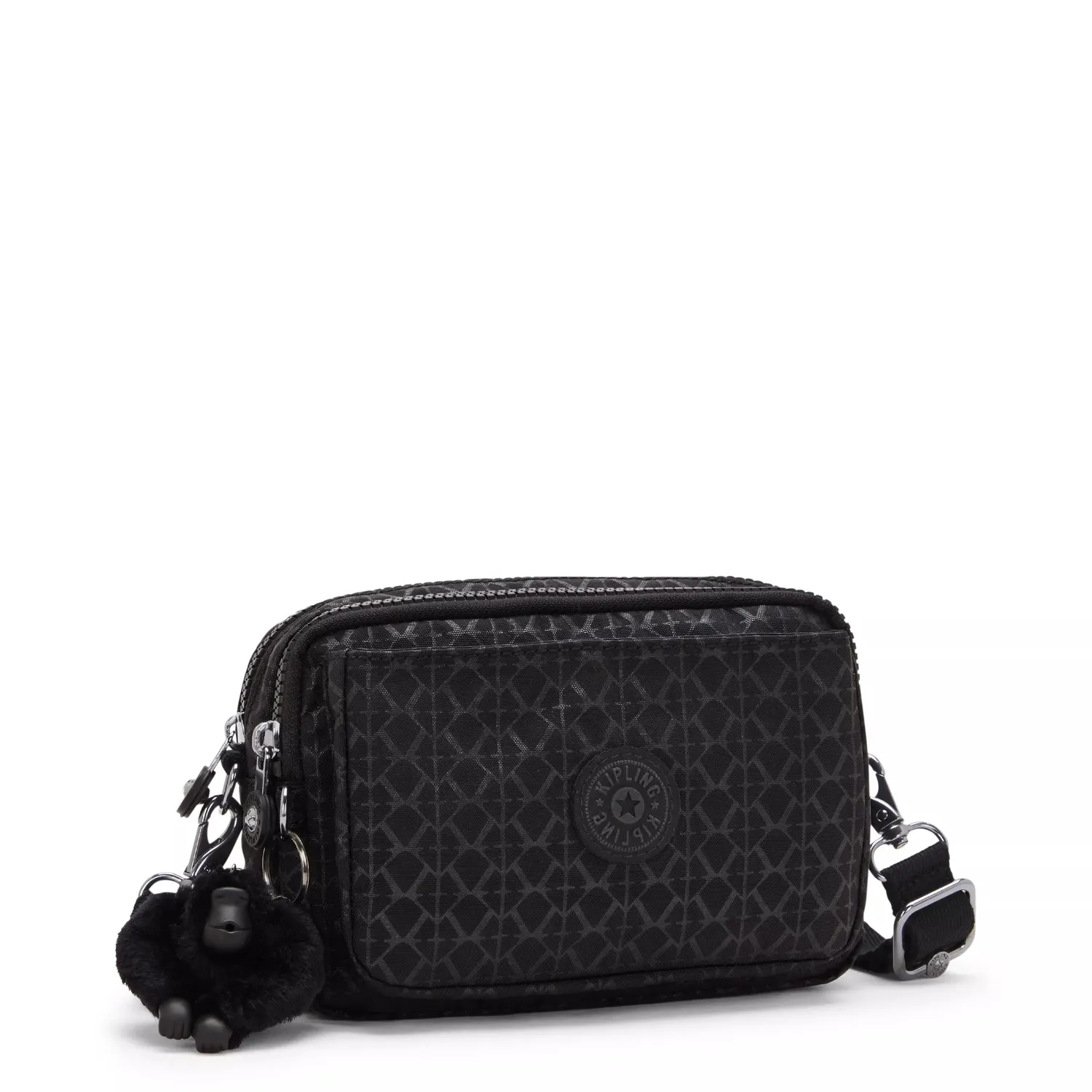 Kipling Abanu Multi crossbody tas Klein Signature Emb patroon