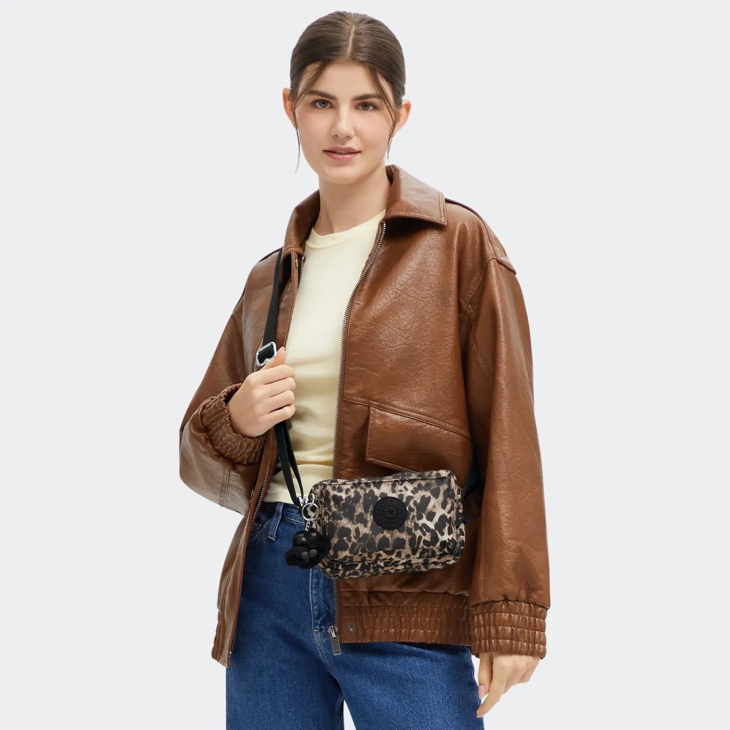 Kipling Abanu Crossbody Tas Klein Wild Leopard print