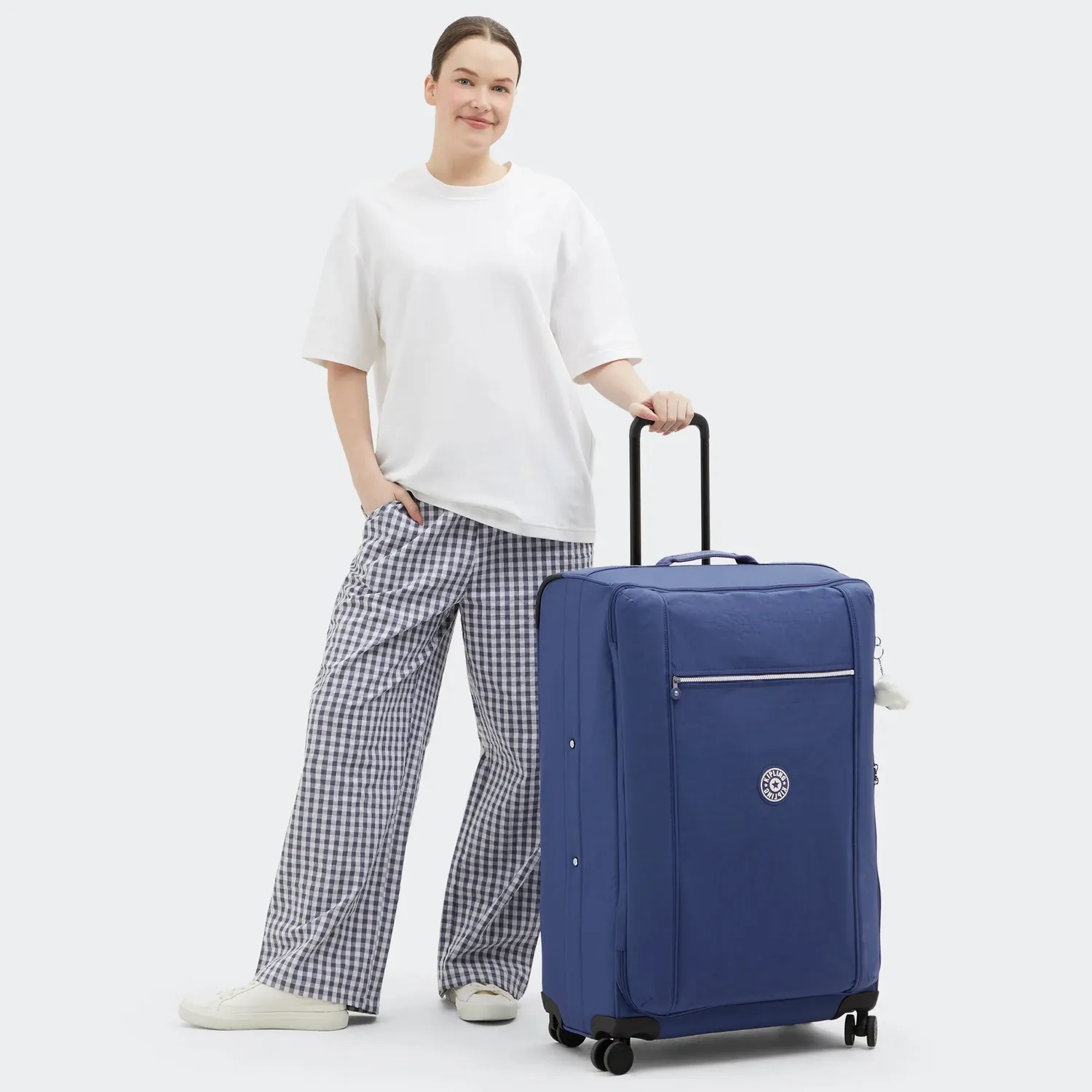 Kipling Jet L koffer Casual Blue Combo groot 4 wielen
