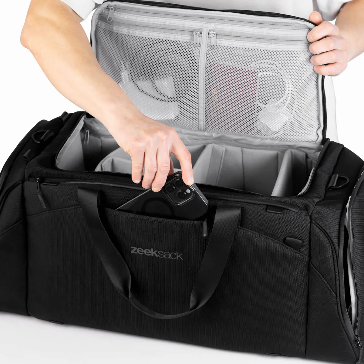 Zeeksack The Weekender 50L reistas zwart 50 liter schuhfach