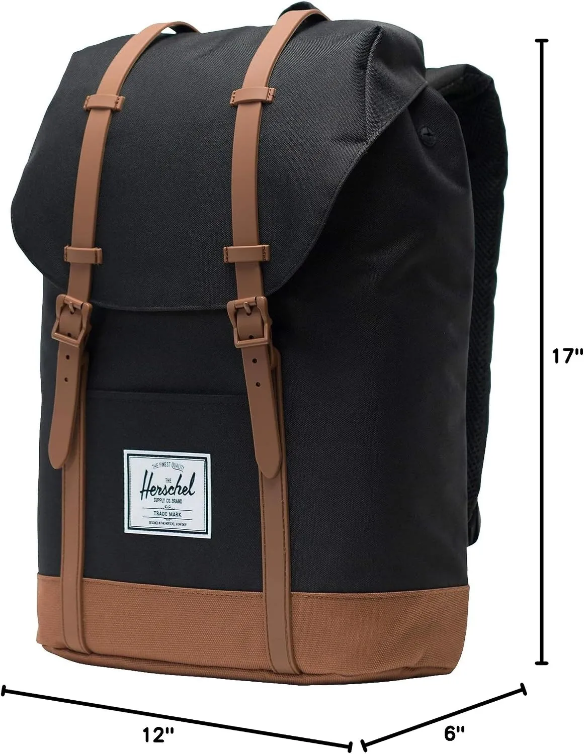 Herschel Retreat rugzak 19,5L Black Saddle Brown