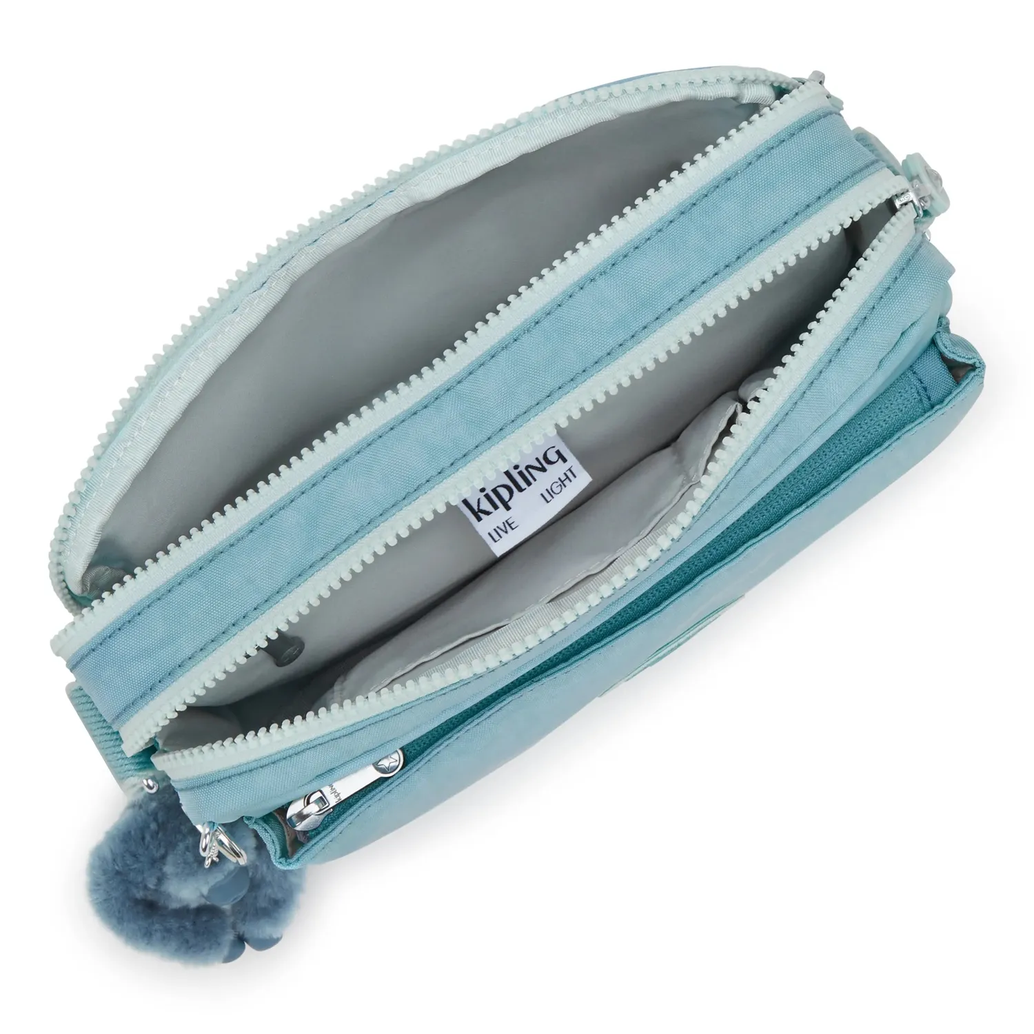 Kipling Abanu M crossbody tas Blue Cool – 2 vakken