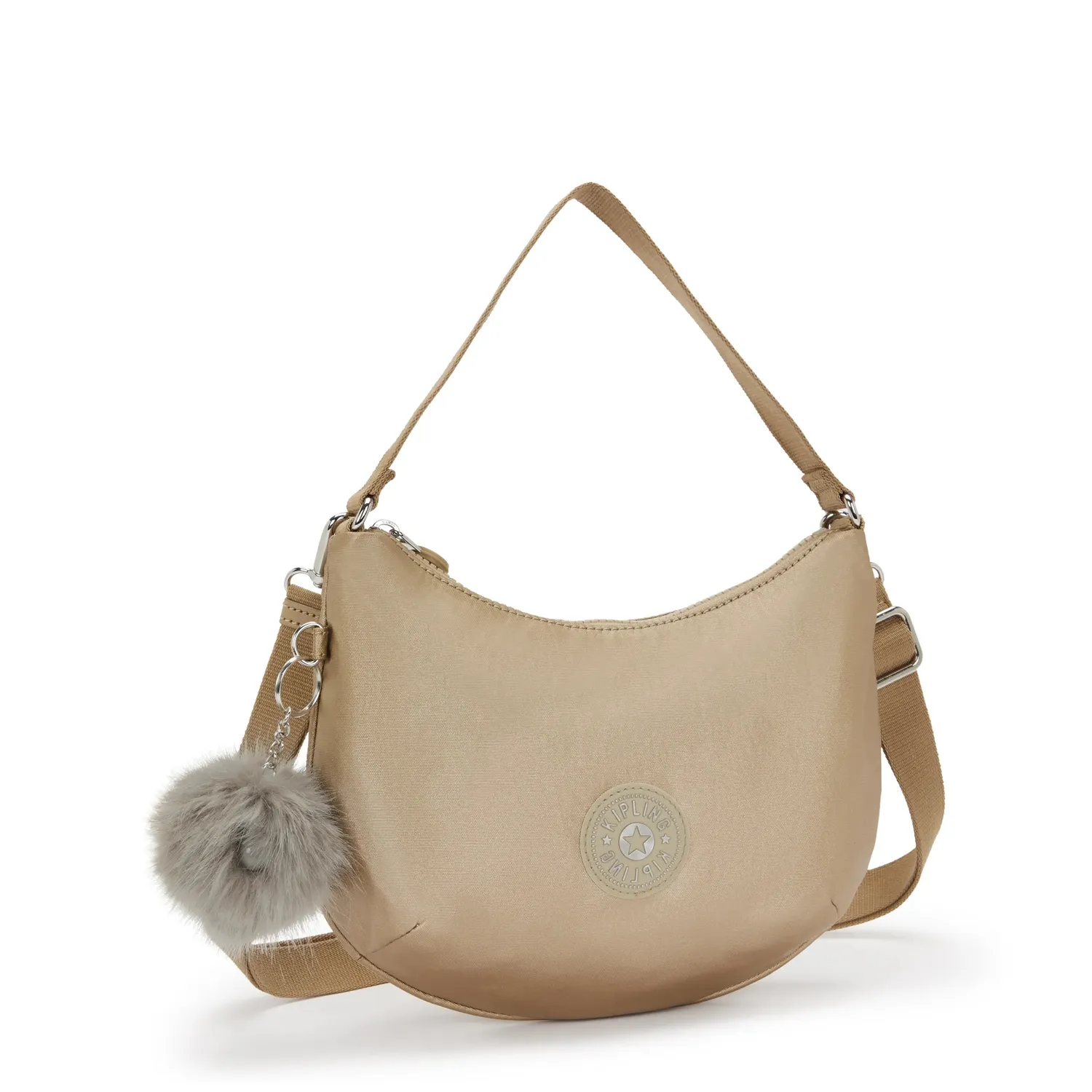 Kipling Amani schoudertas Echoey Gold klein metallic