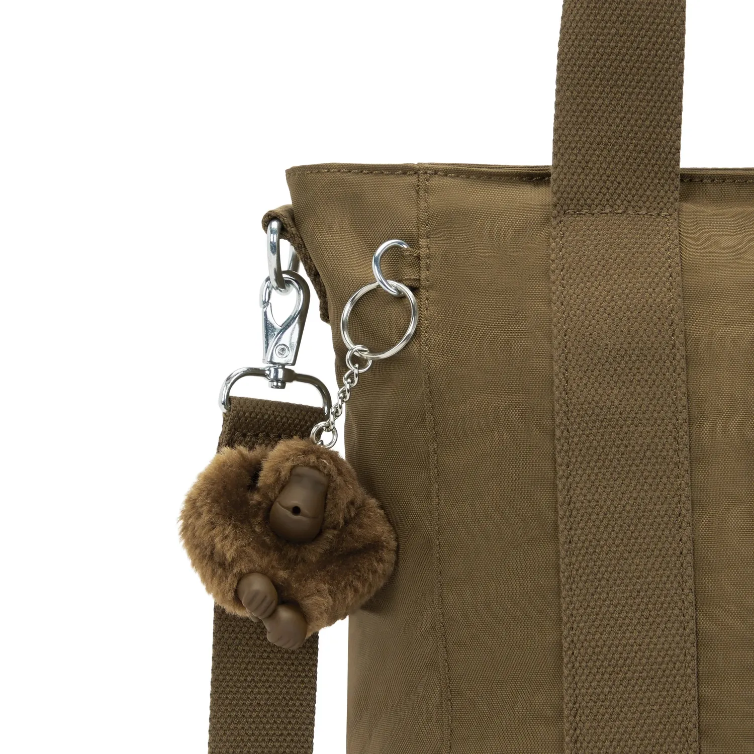 Kipling Asseni S shopper Smooth Khaki klein met schouderriem