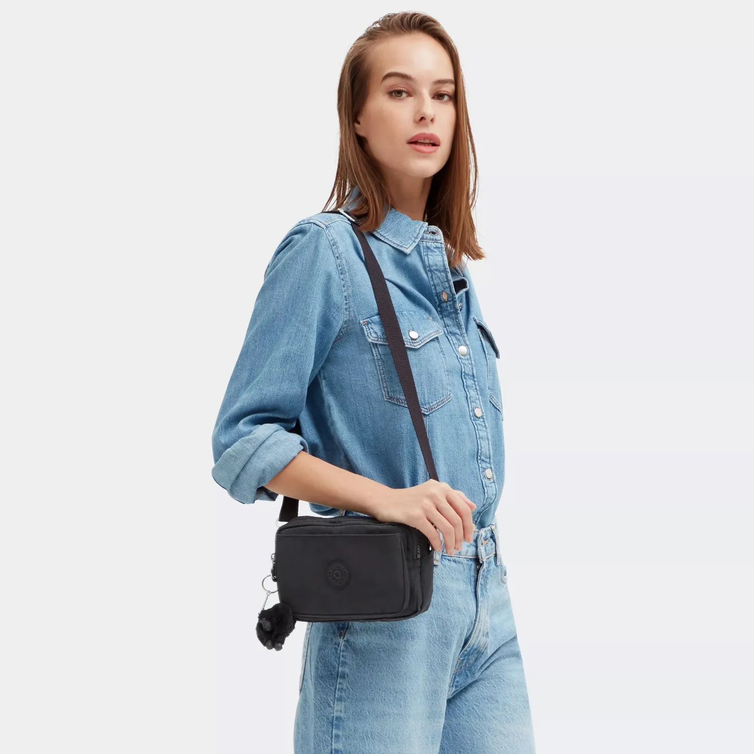 Kipling Abanu Multi crossbody tas Klein Black Noir ritsvakken