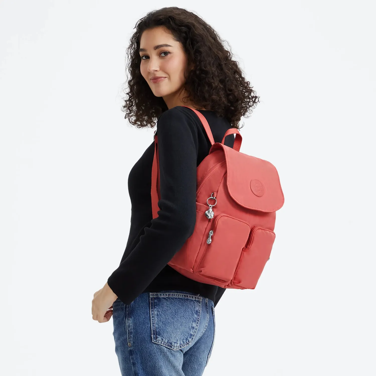 Kipling City Pocket S rugzak Misty Pink klein klepsluiting
