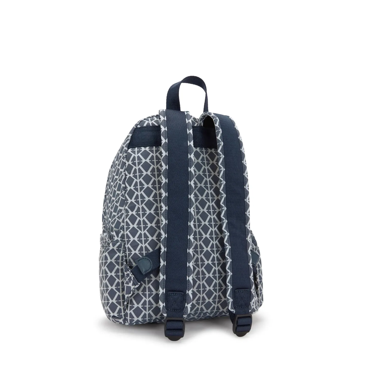 Kipling Delia rugzak Medium Navy Sign Jacquard ritsvakken