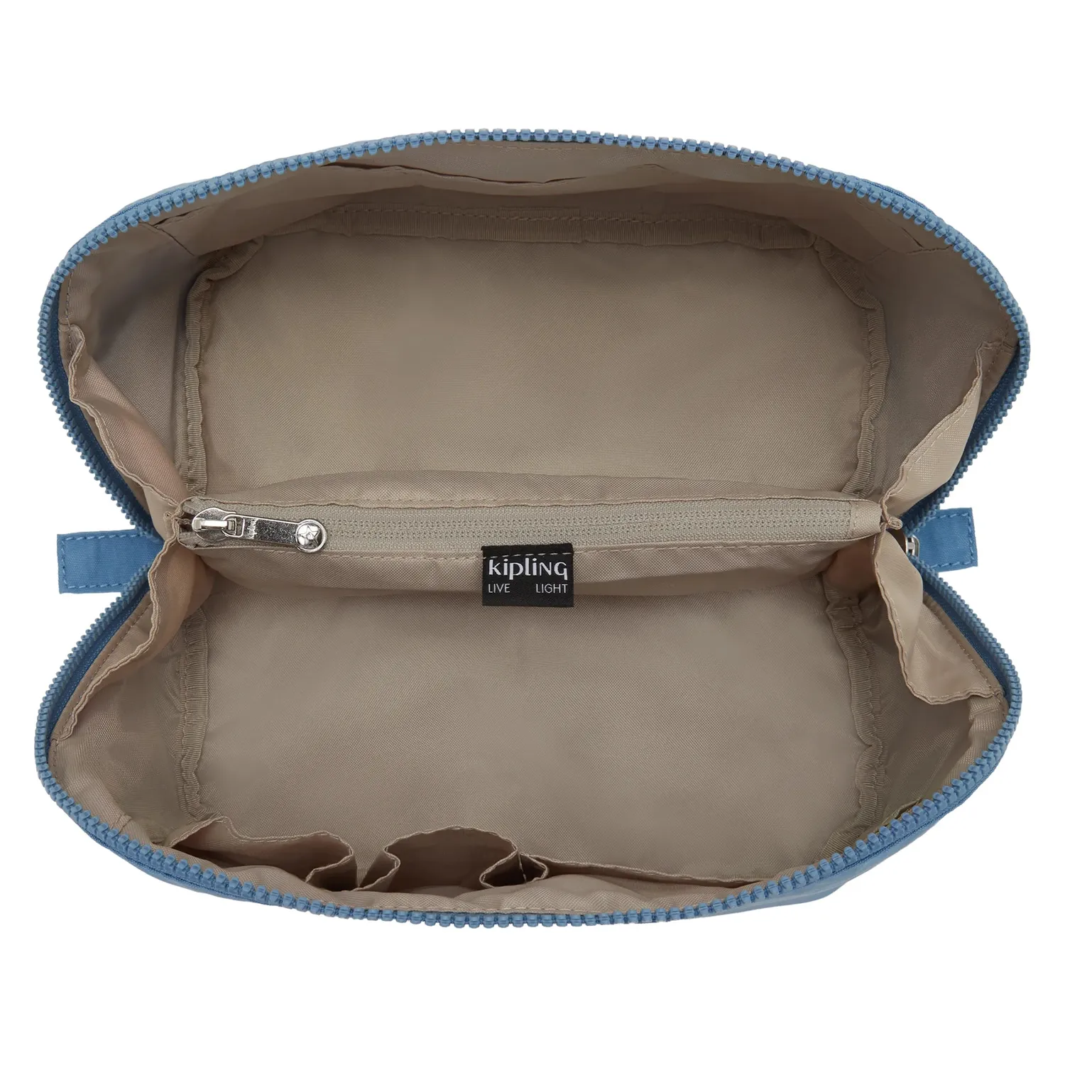 Kipling Mirko M beautycase Groot Vintage Blue met ritsvak