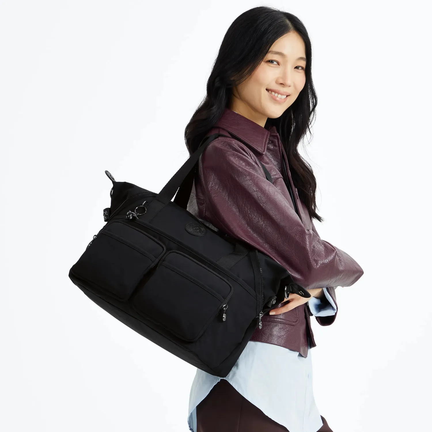 Kipling New Art Duo Pocket draagtas infinite black medium laptopvak