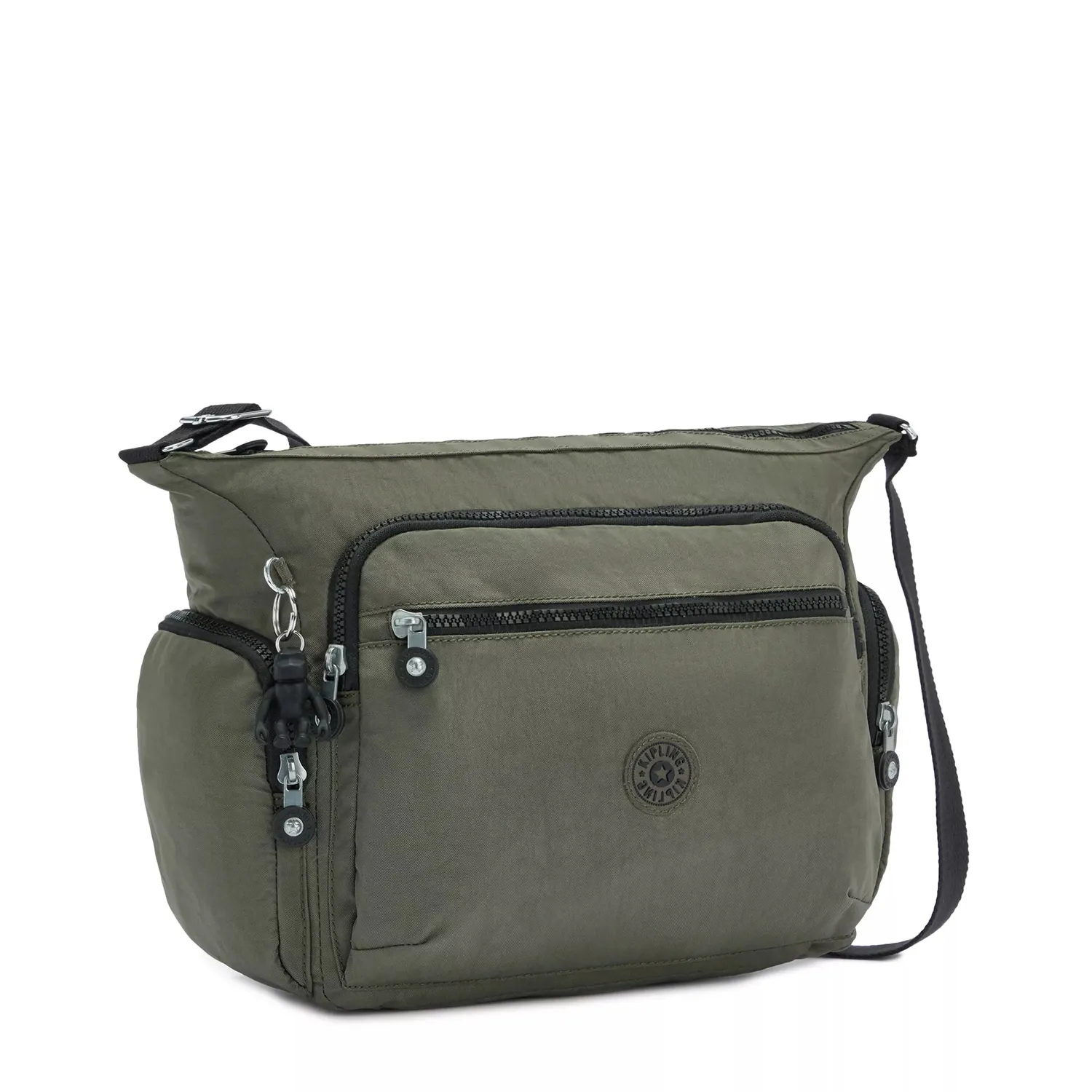 Kipling Gabbie crossbody tas Green Moss Medium veilige rits