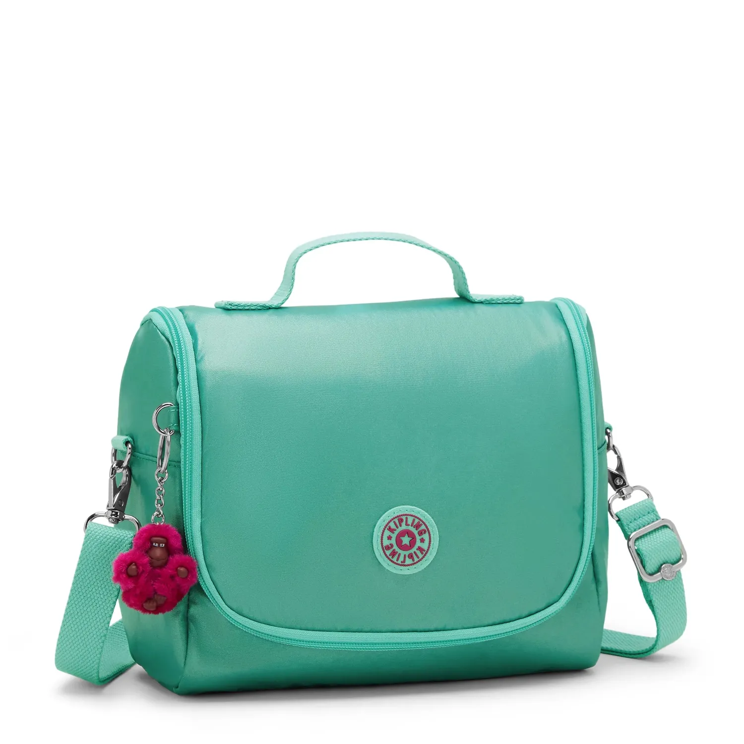 Kipling New Kichirou lunchtas Oasis Mint Metallic groot trolleyband