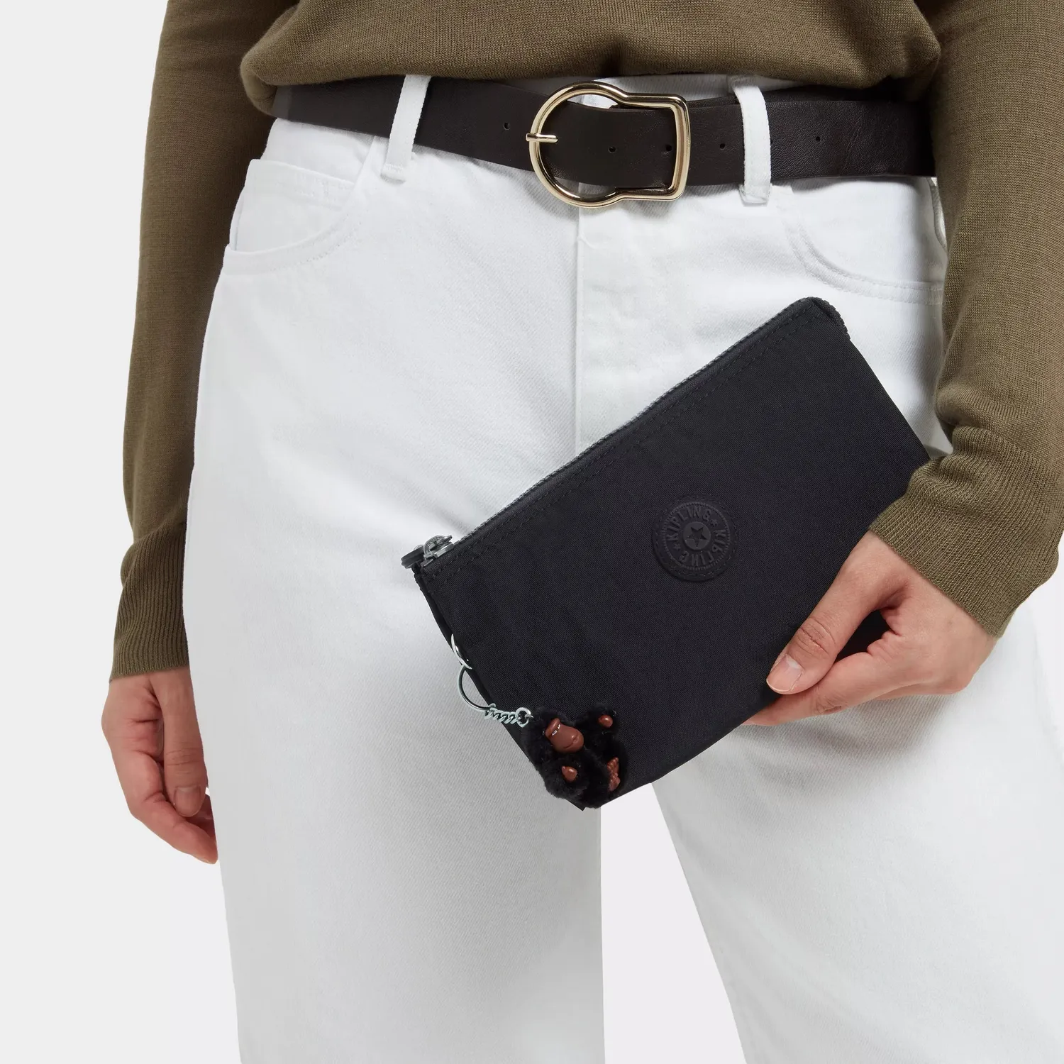 Kipling Creativity XL etui Black Tonal groot nylon