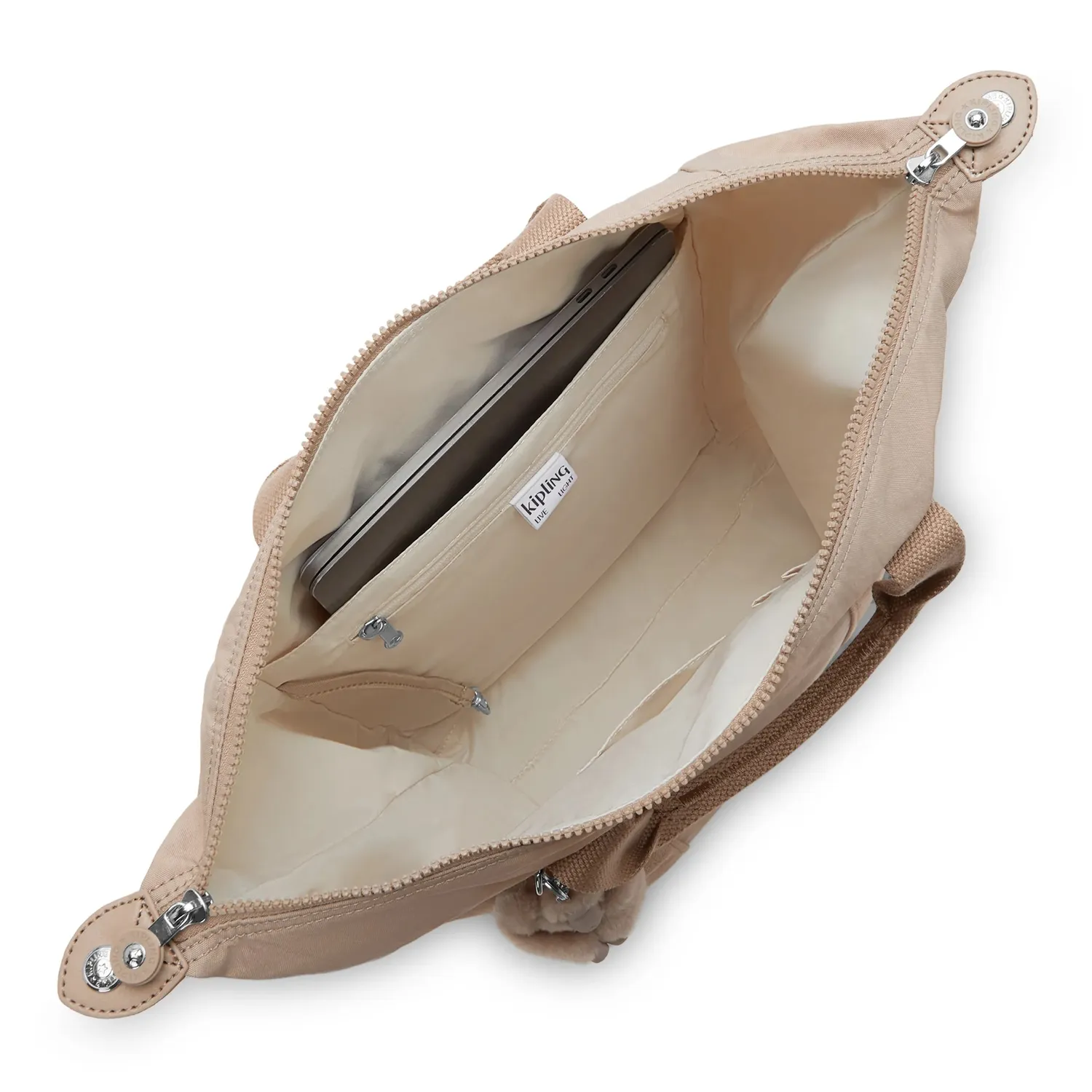 Kipling New Art rugzak Tan Beige Medium 15 inch