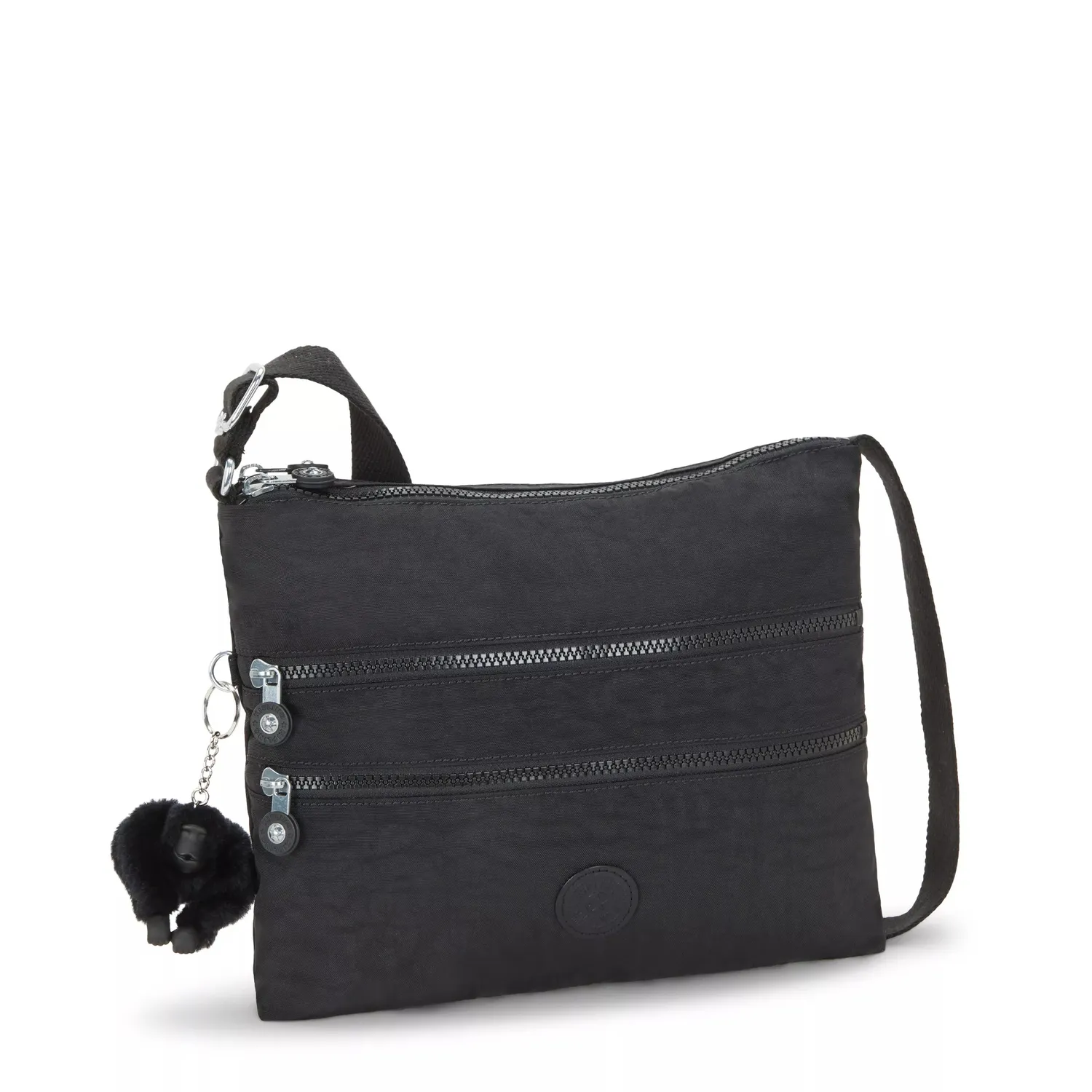 Kipling Alvar Medium schoudertas Black Noir waterafstotend