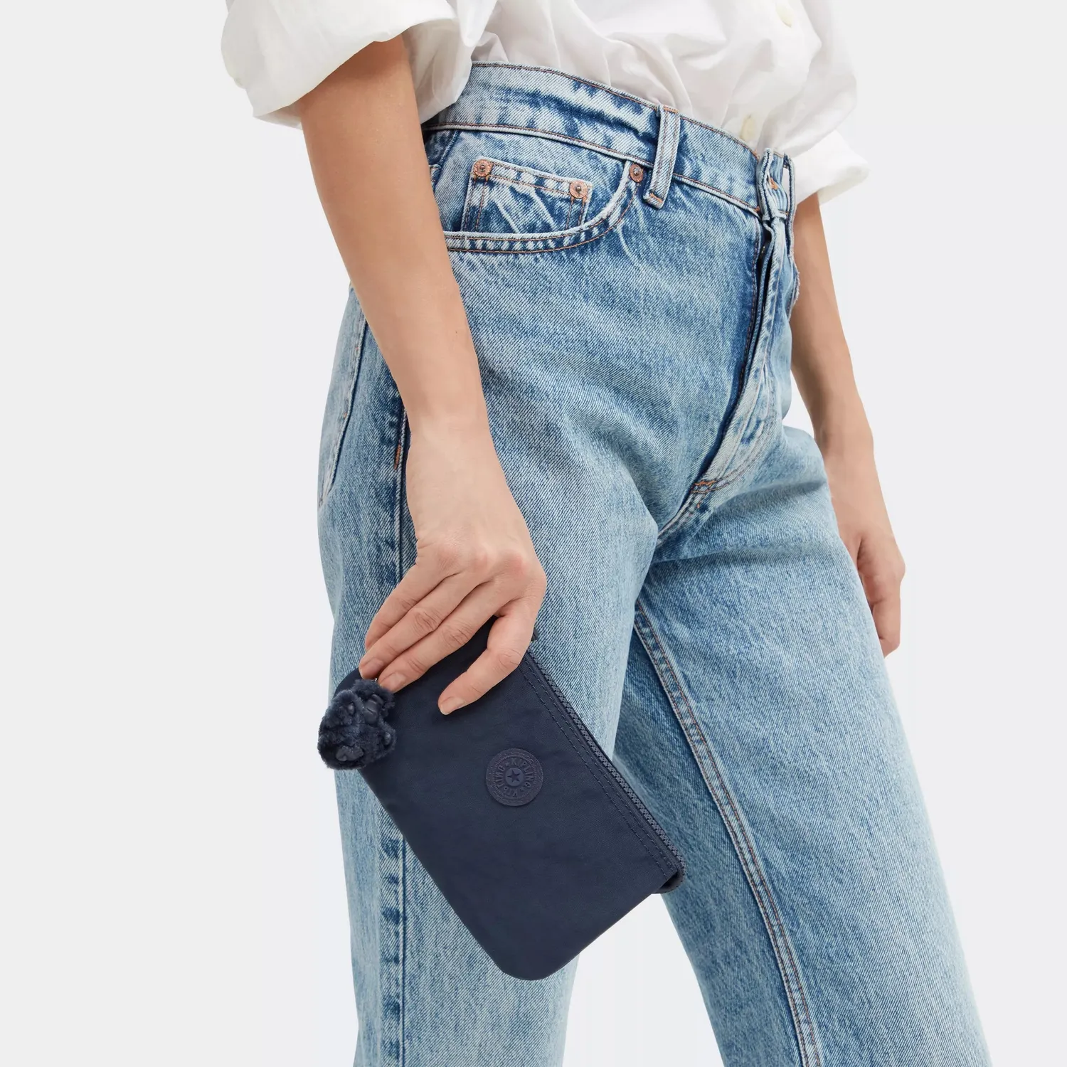 Kipling Creativity L buidelzak Groot Blue Bleu 2 blauw