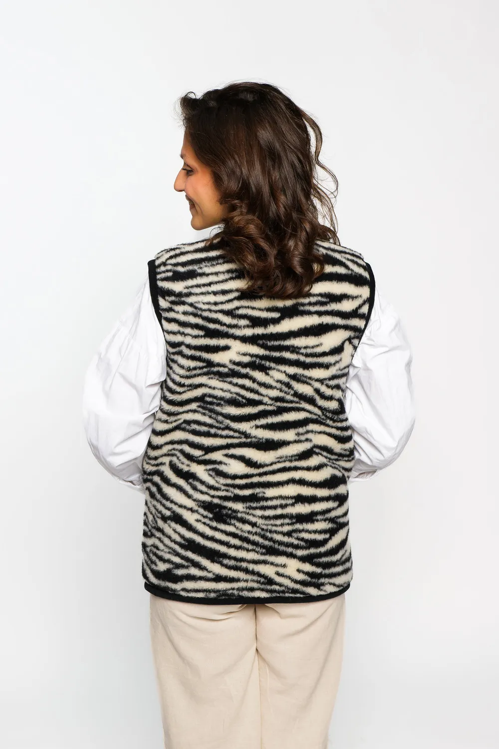 Love for Childrenn Wollen bodywarmer volwassen zebra merino M