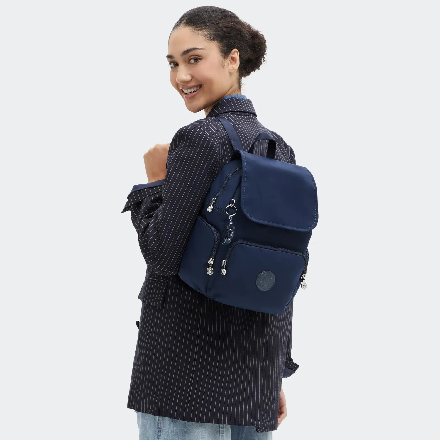 Kipling City Zip S rugzak klein Infinite Blue met ritsvakken