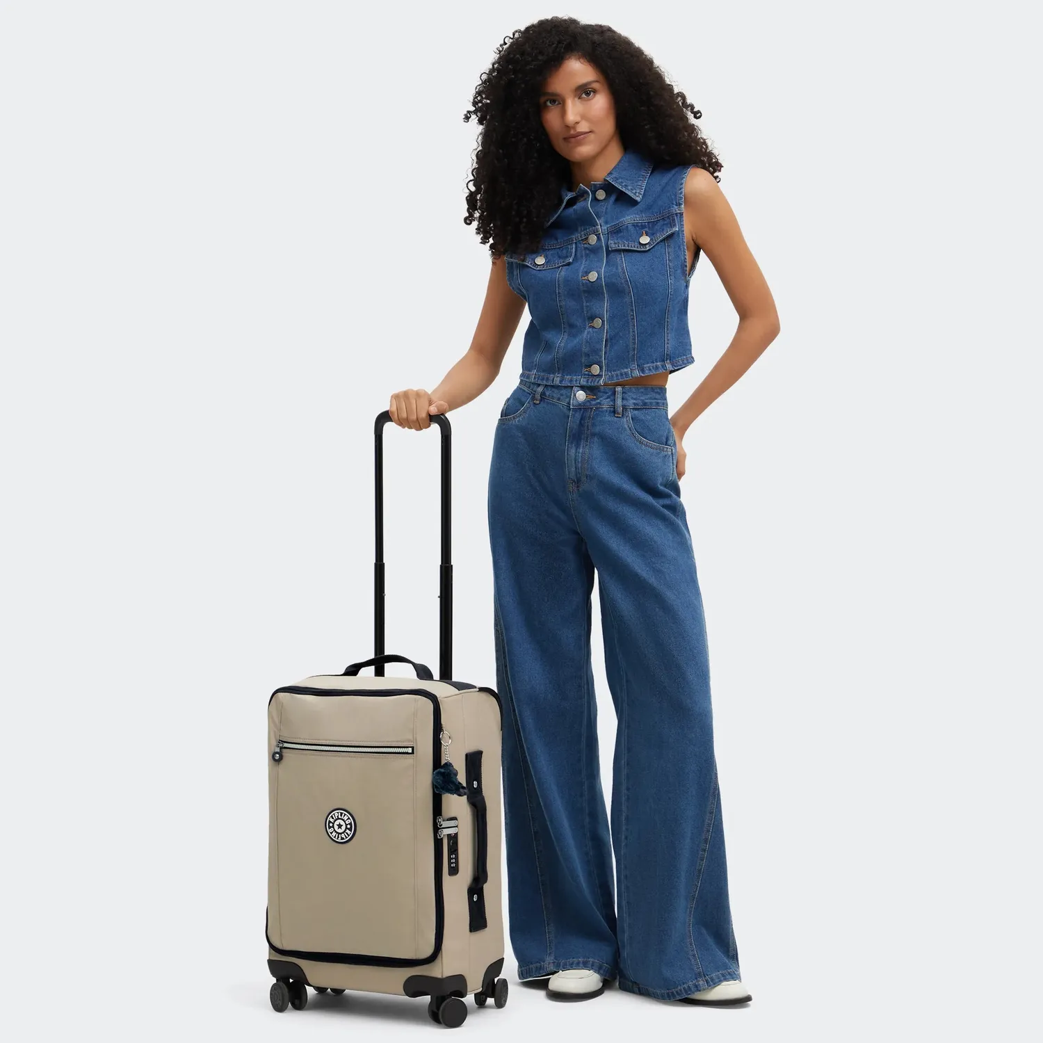 Kipling Jet S handbagagekoffer Klein Soft Taupe Combo TSA-slot