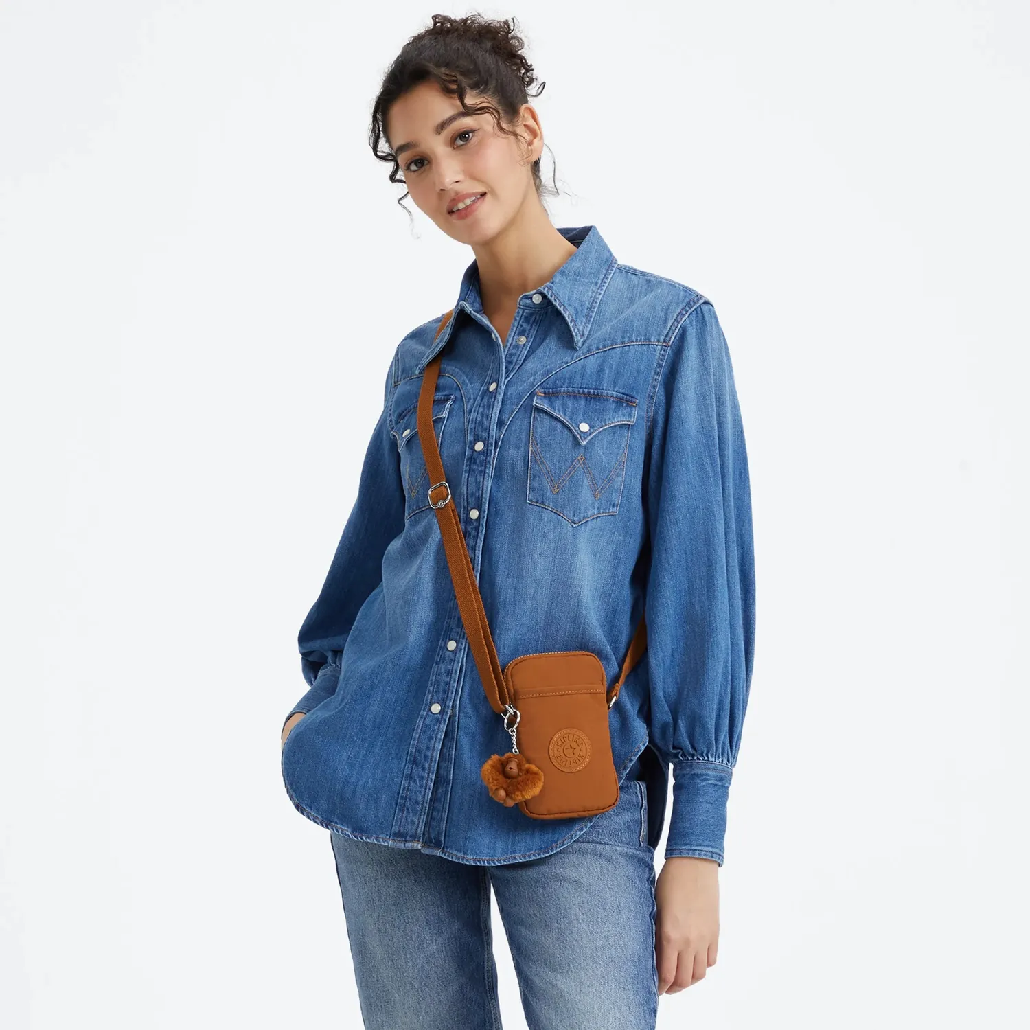 Kipling Tally telefoontas Stylish Mokka Klein waterafstotend