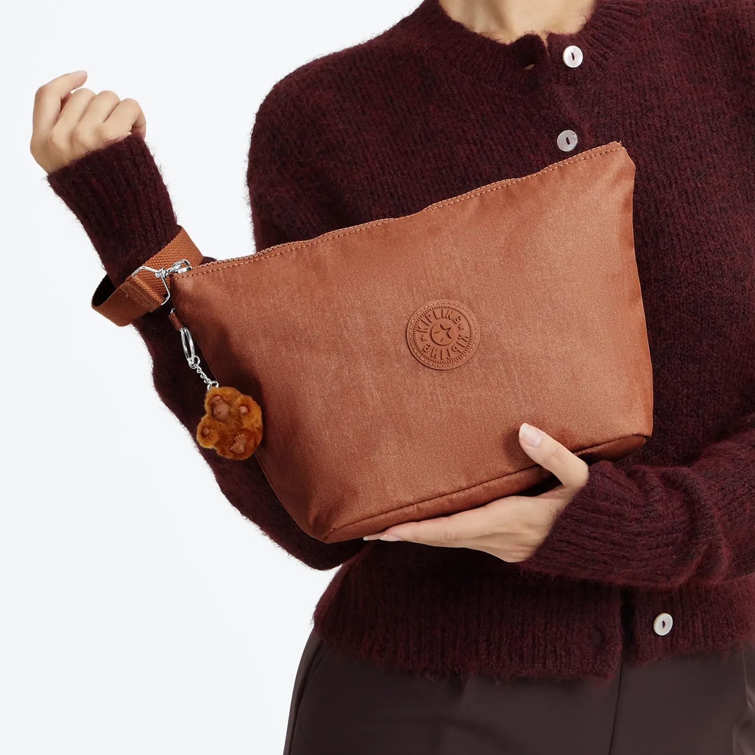 Kipling Naomi Pouch L etui Copper Glimmer groot organizer