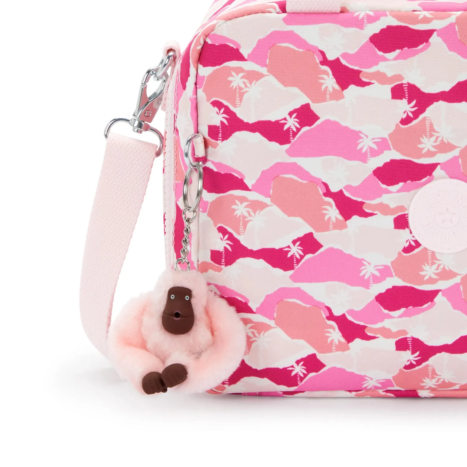Kipling Miyo lunchtas Groot Pink Palm geïsoleerd