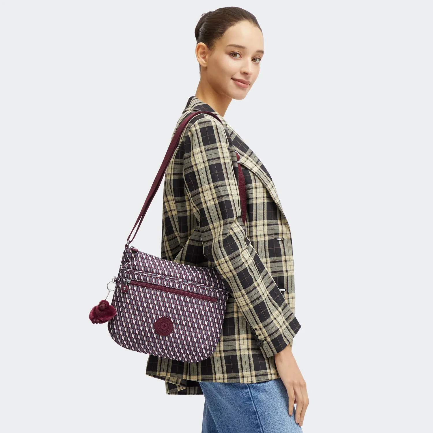 Kipling Arto schoudertas Medium 3DK met ritsvakken