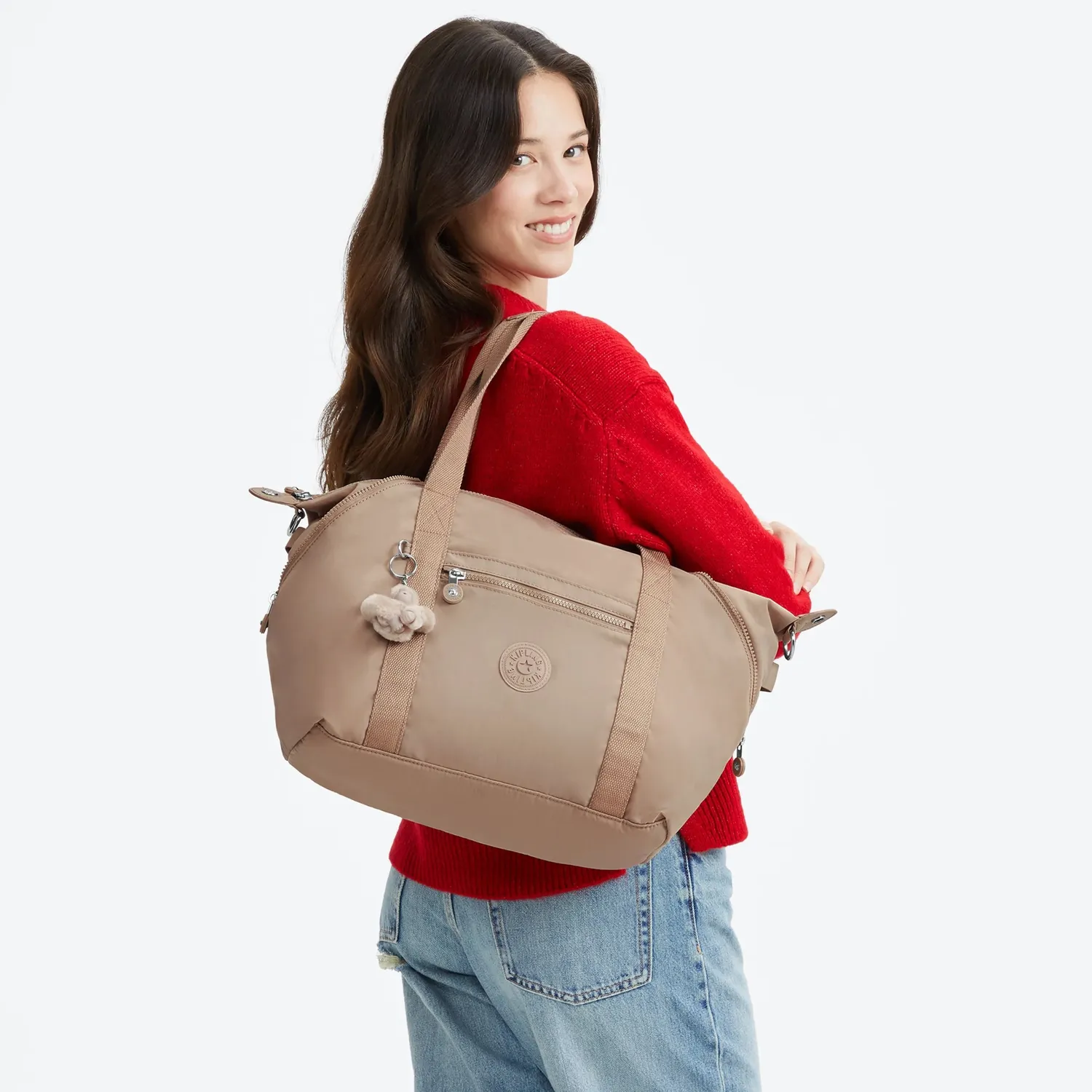 Kipling Art schoudertas Medium Tan Beige neutraal
