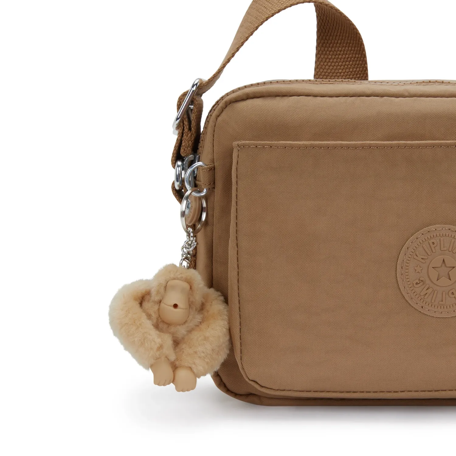 Kipling Abanu M crossbody Early Tan met 2 ritsvakken