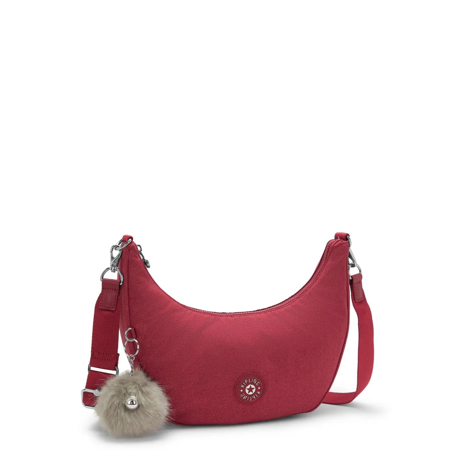 Kipling Clichy schoudertas Medium Royal Garnet Shimmer glans