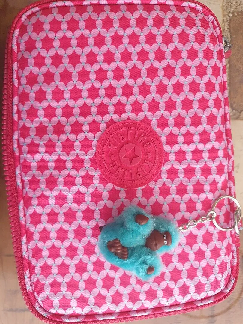Kipling 100 Pens etui Groot Clear Sky Metallic glans