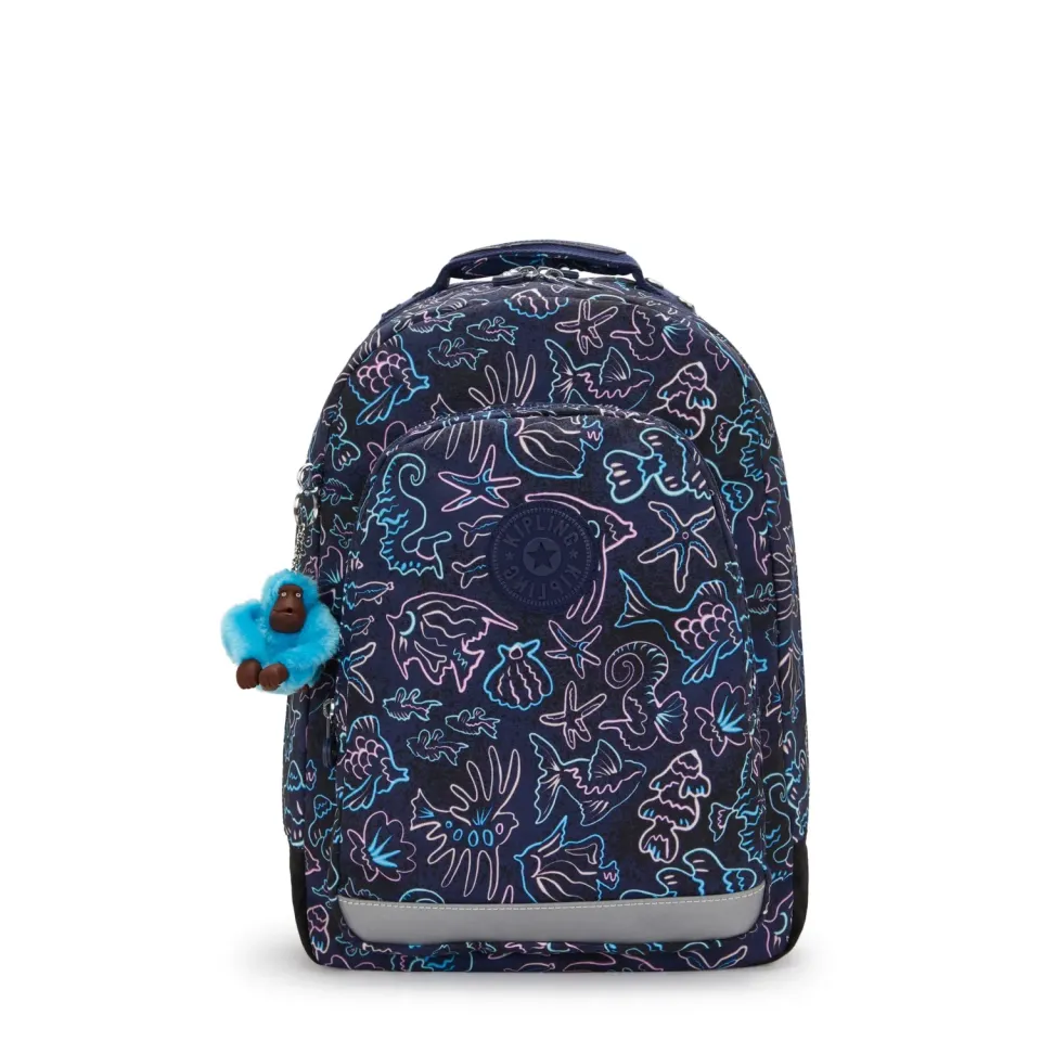 Kipling Class Room rugzak Groot Disco Fish met laptopvak