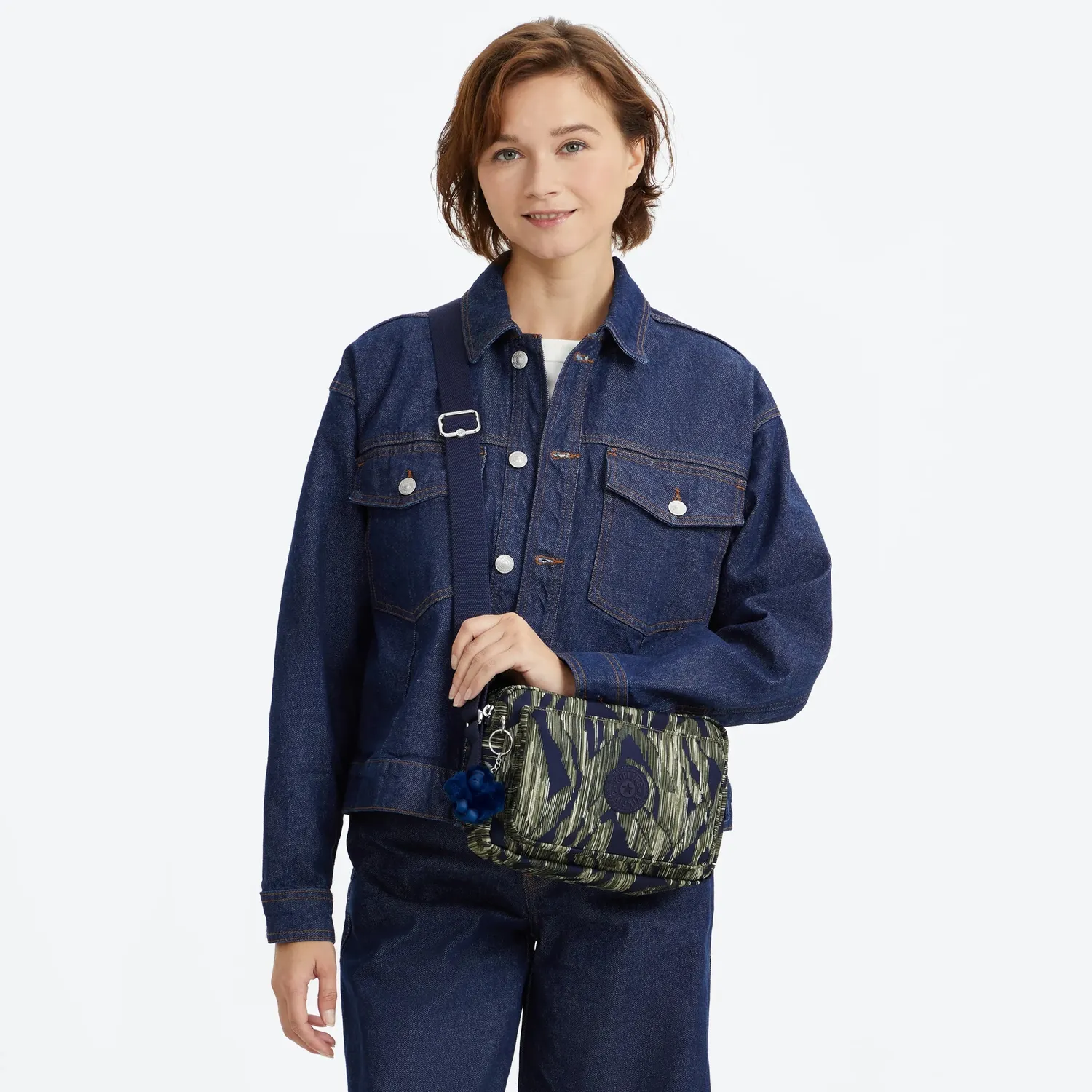 Kipling Abanu M crossbody tas Striped Grasses Medium streepprint
